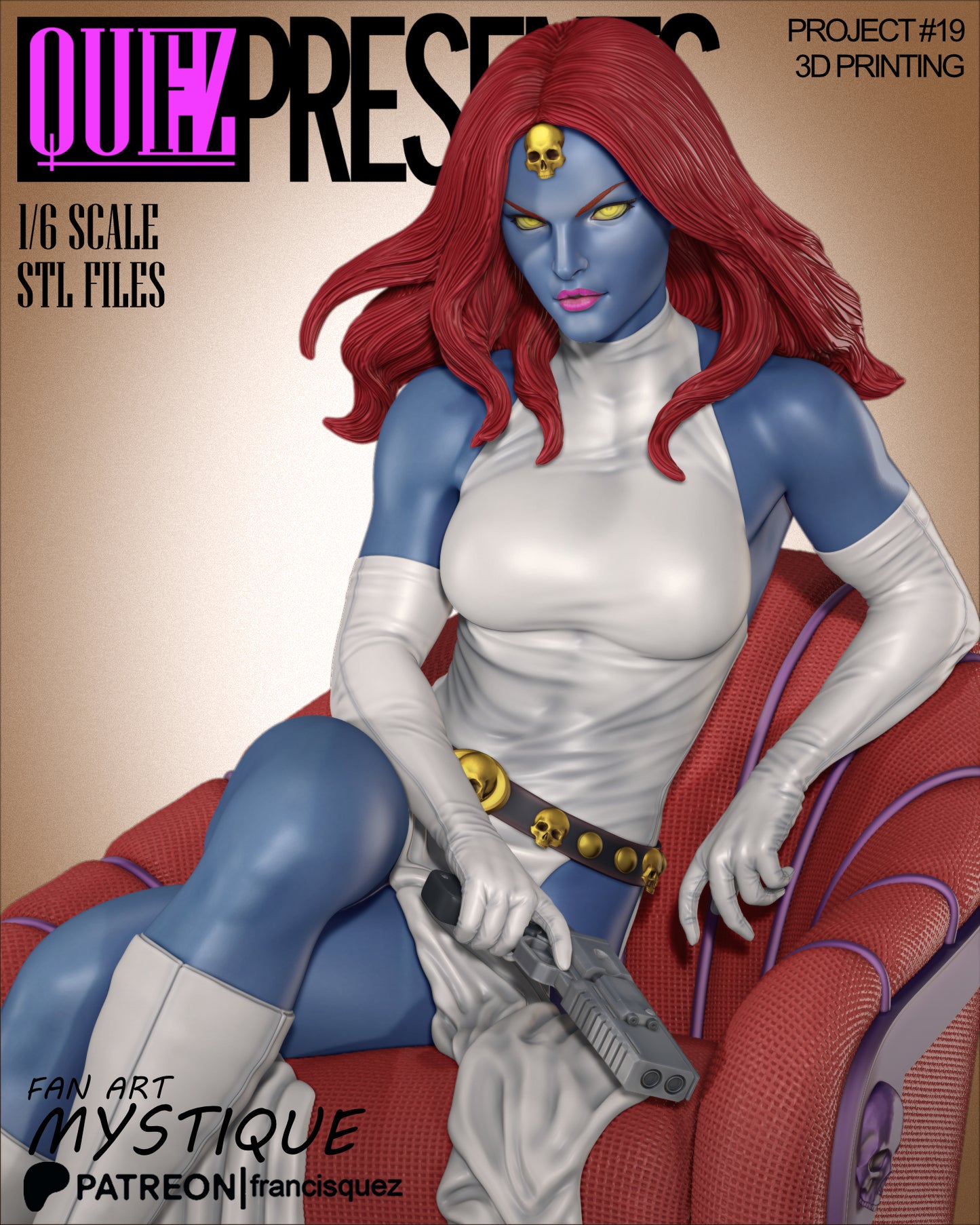 Mystique Resin Fan Art Pro Painted - MTO (Quez)