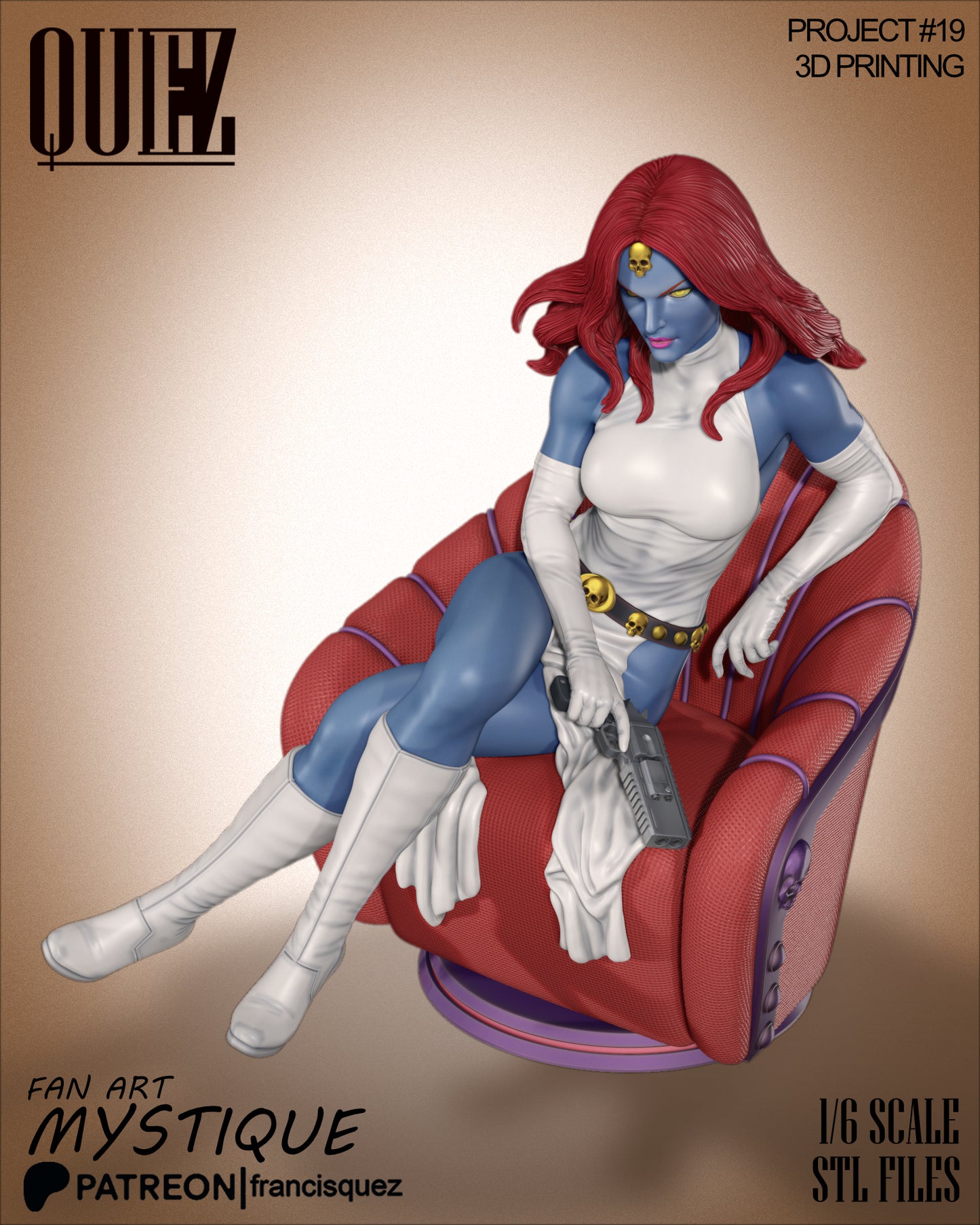 Mystique Resin Fan Art Pro Painted - MTO (Quez)