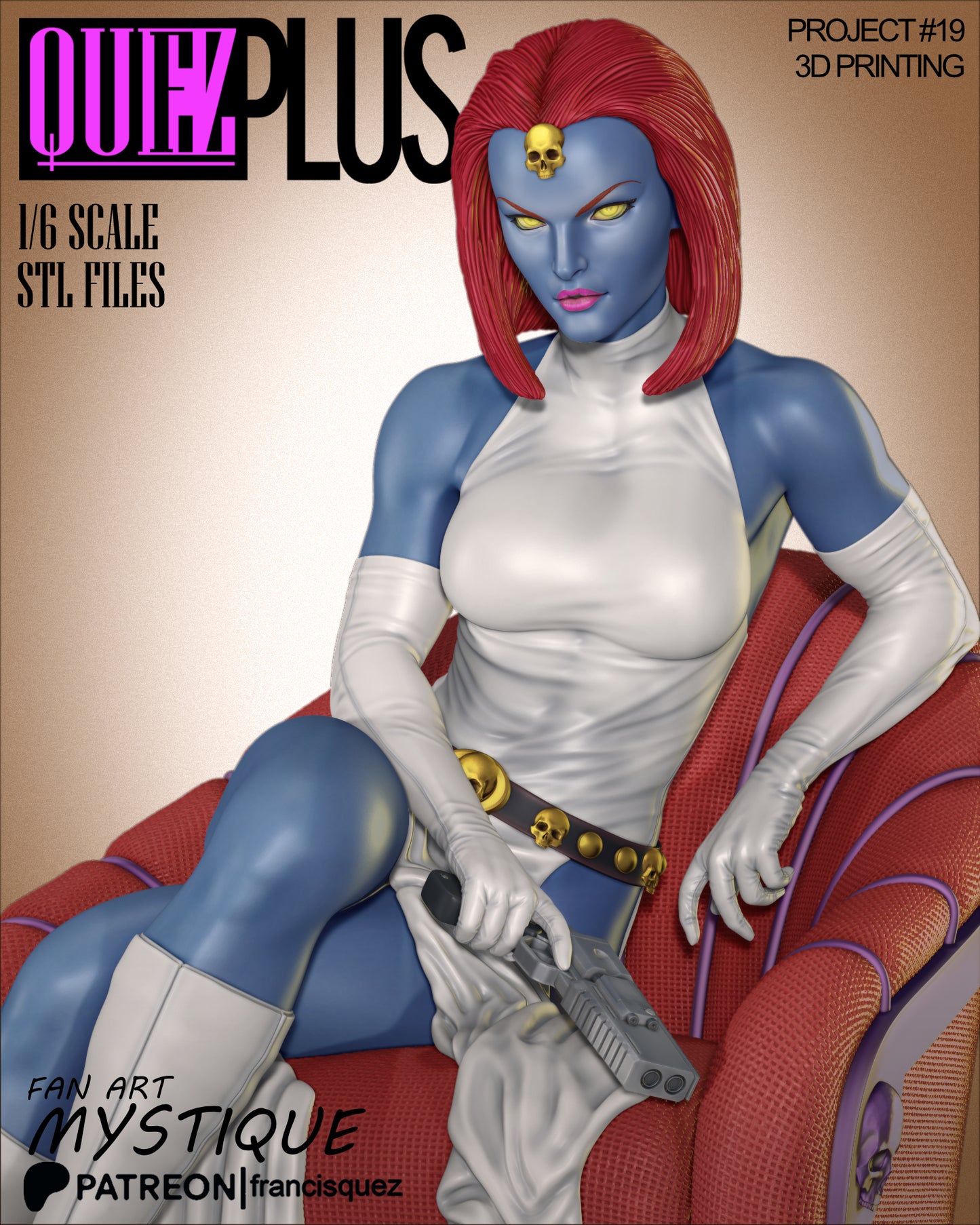 Mystique Resin Fan Art Pro Painted - MTO (Quez)