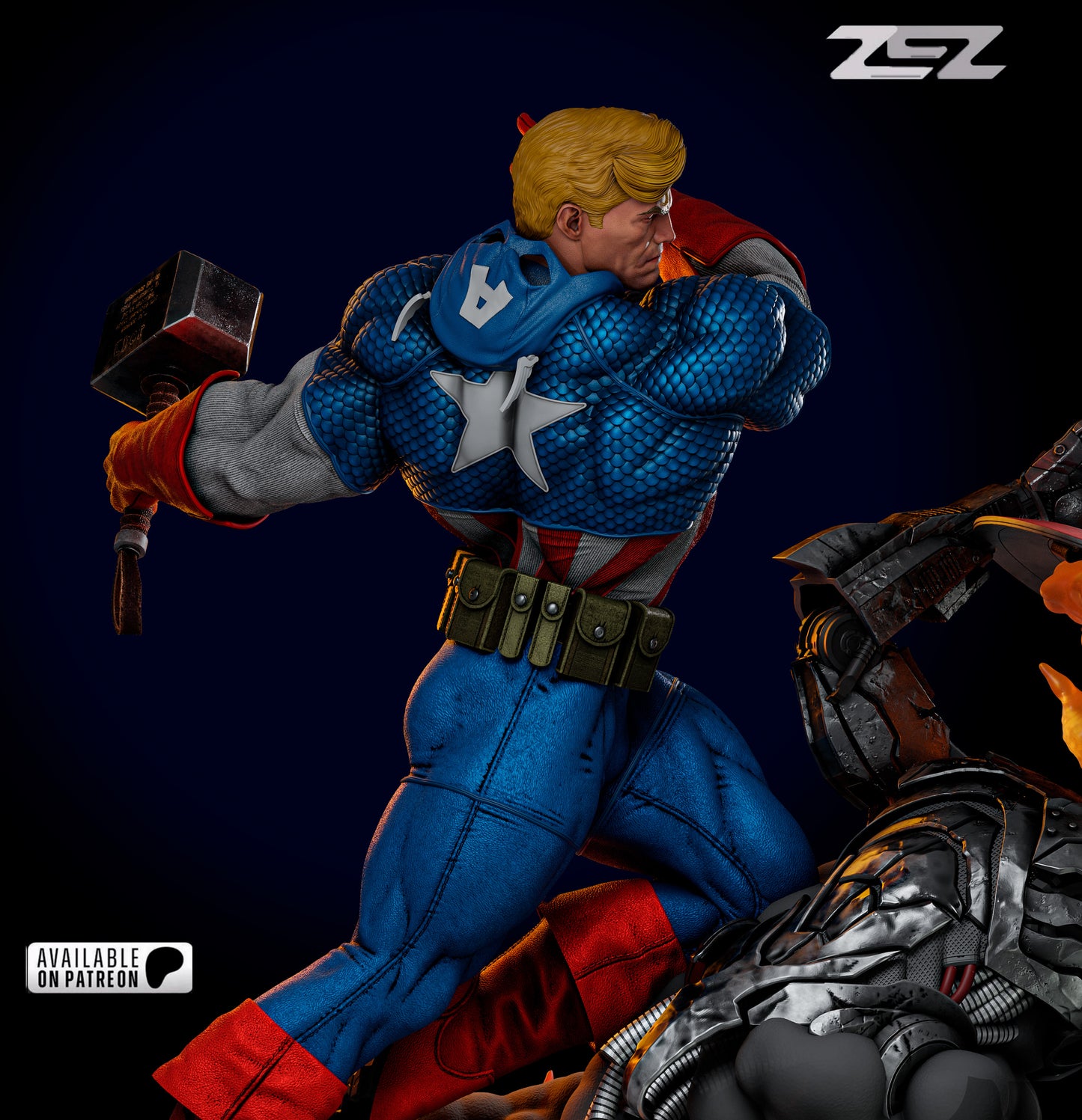 Captain America Resin Fan Art - MTO (ZEZ)