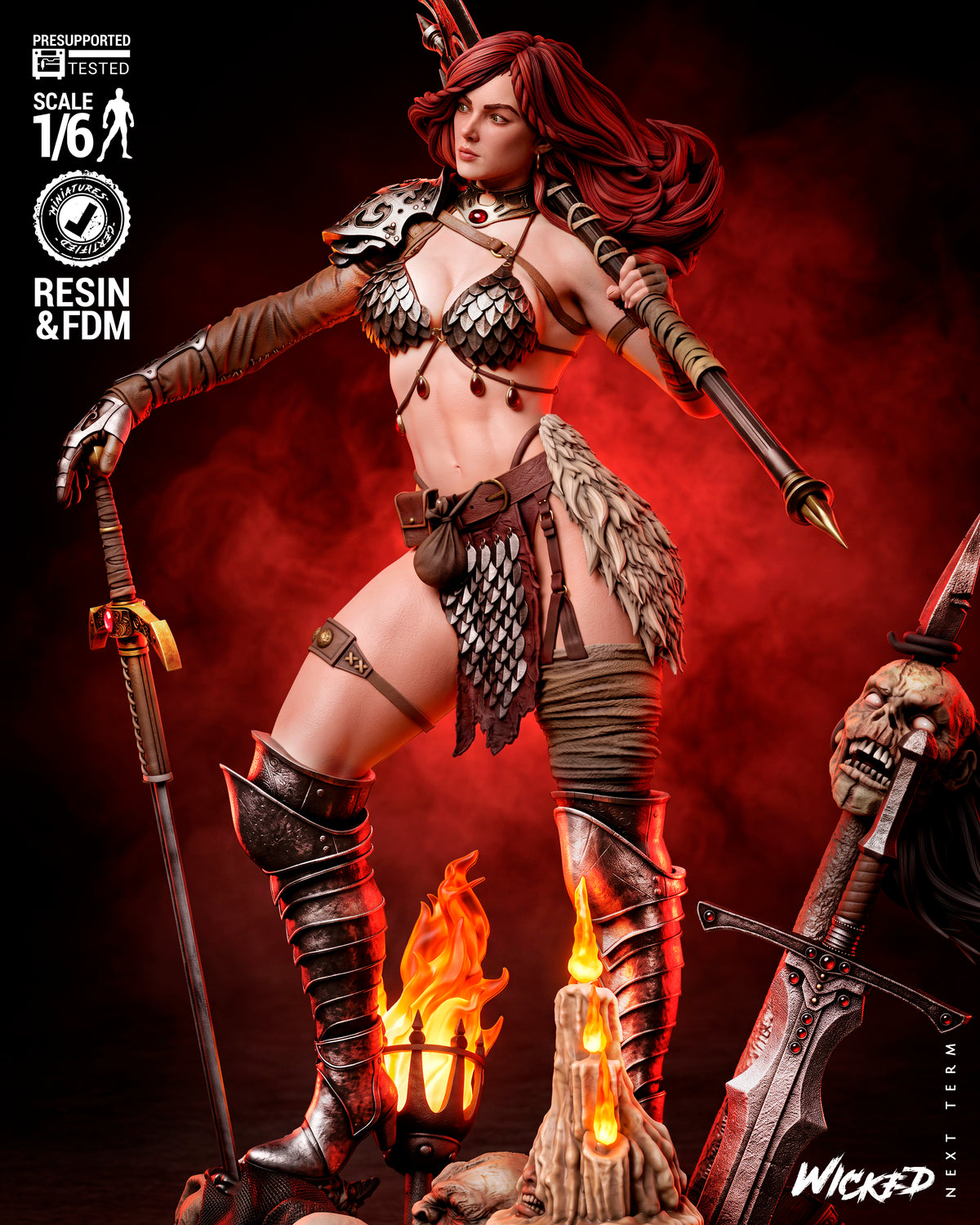 Red Sonja Resin Art (Wicked Studios)