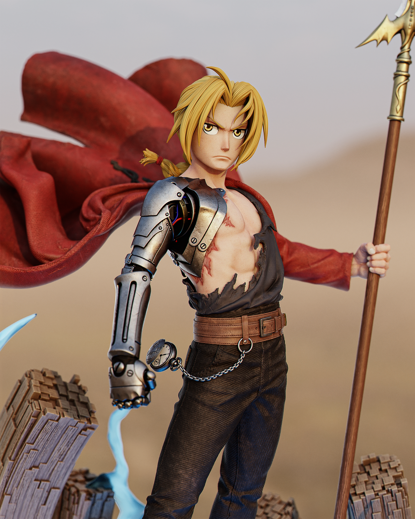 Edward Elric Full Metal Alchemist Resin Art (Design by CA3D)