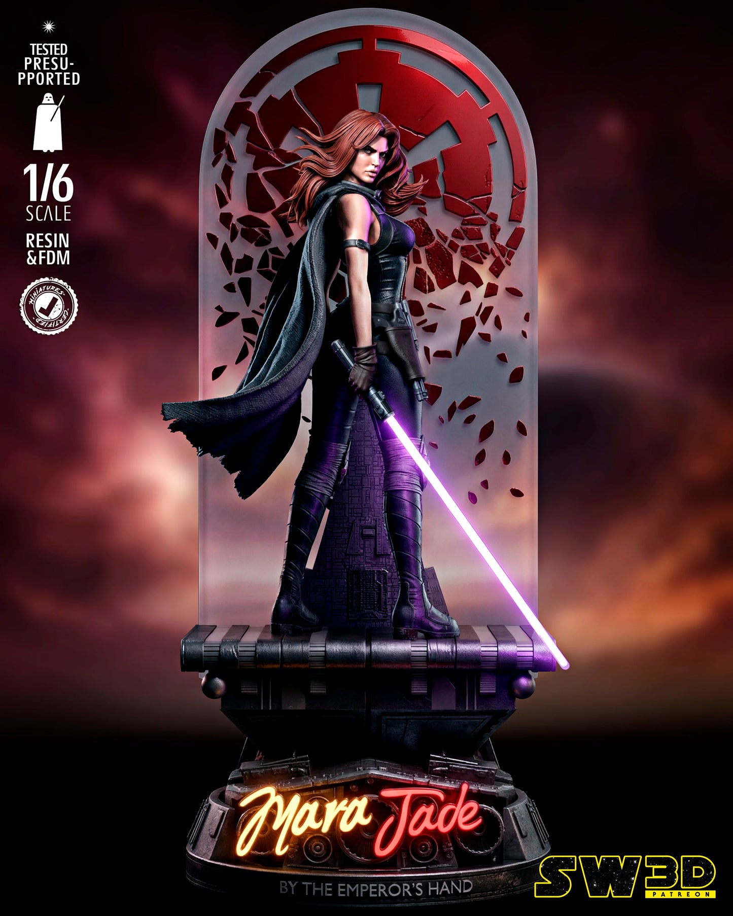 Mara Jade Star Wars Resin Fan Art (Designed by SW3D)