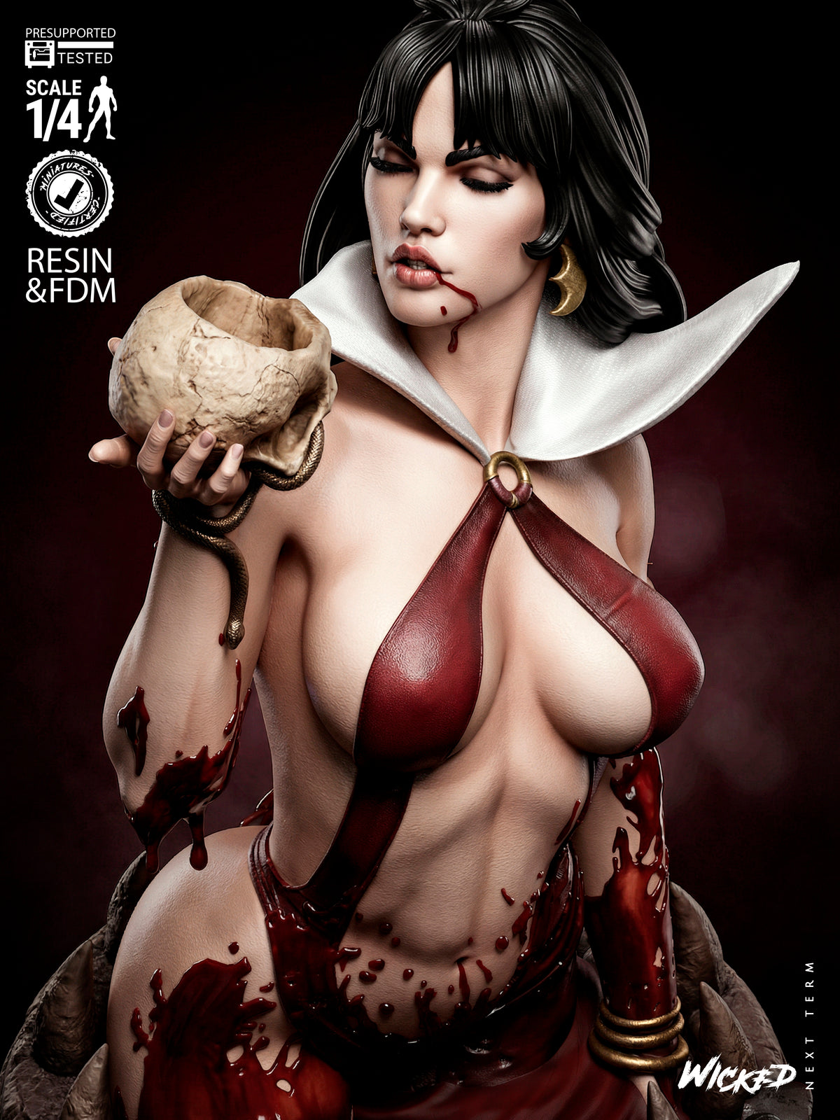 Vampirella Bust Resin Art (B3dserk)