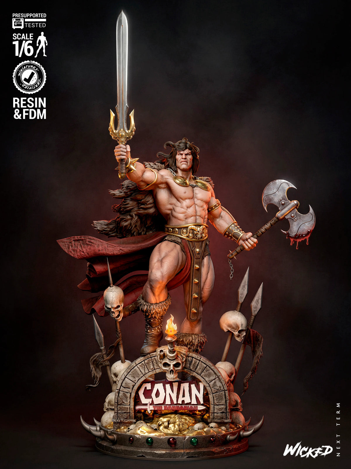Conan the Barbarian Resin Art (Wicked Studios)