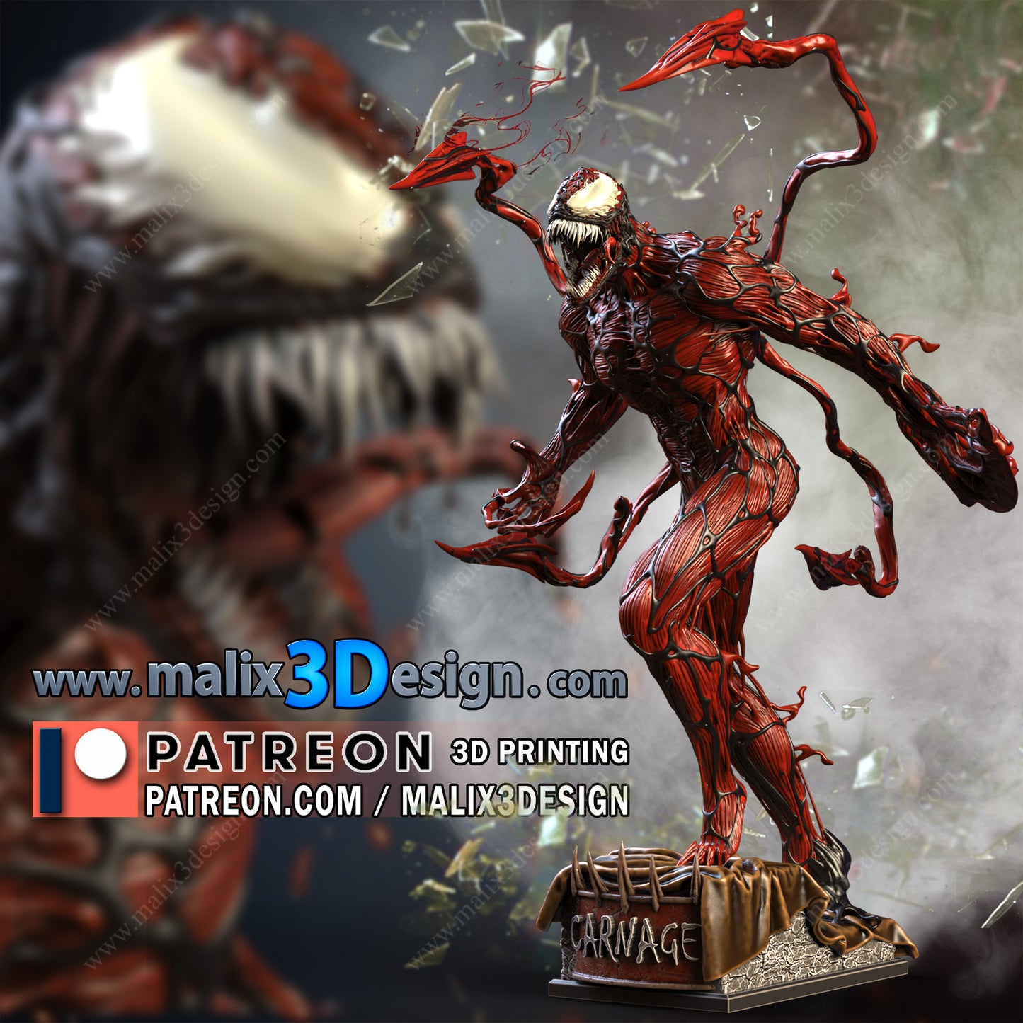 Carnage Resin Fan Art Pro Painted - MTO