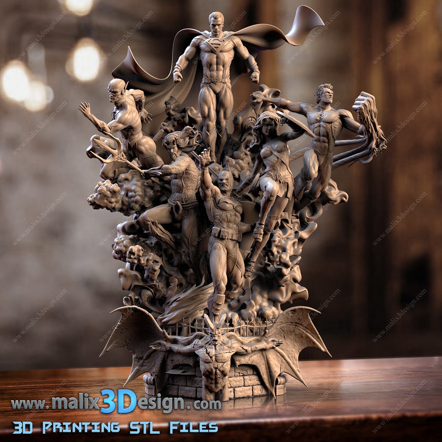 Justice League Diorama Resin Fan Art Pro Painted - MTO