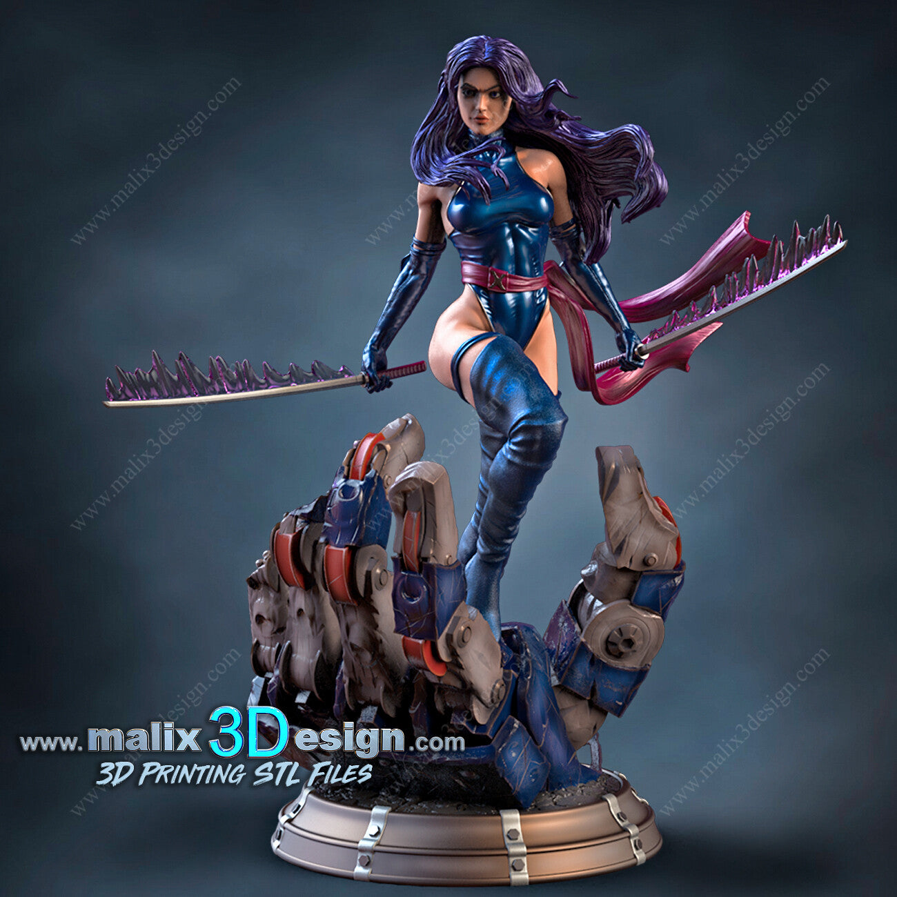 Psylocke Sanix Resin Fan Art Pro Painted - MTO