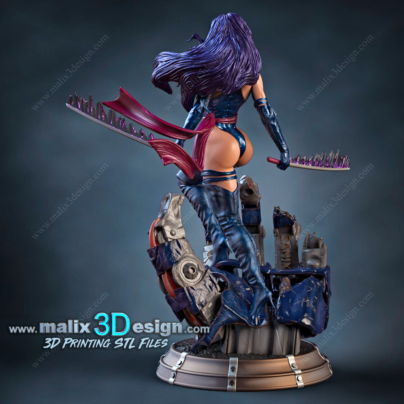 Psylocke Sanix Resin Fan Art Pro Painted - MTO