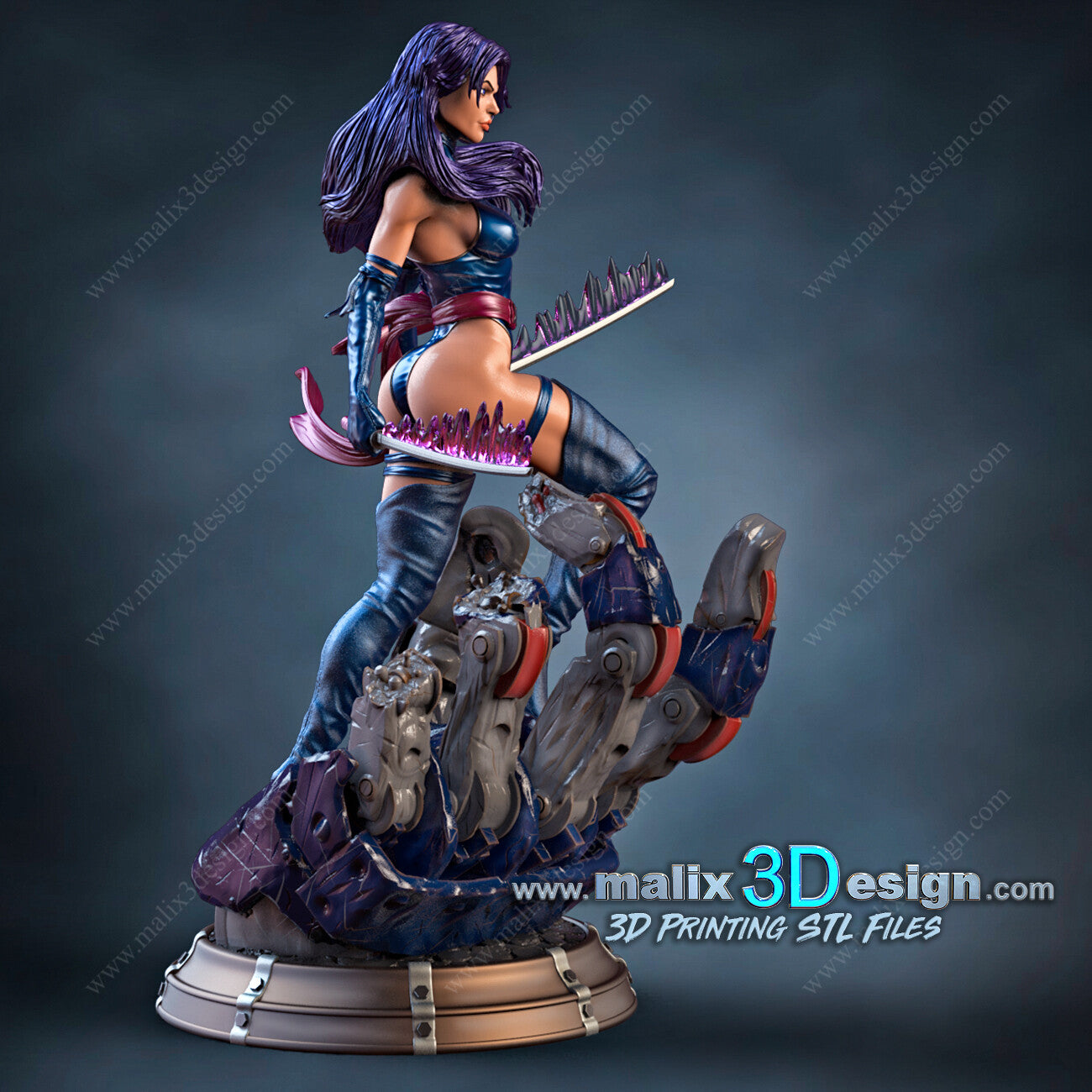 Psylocke Sanix Resin Fan Art Pro Painted - MTO