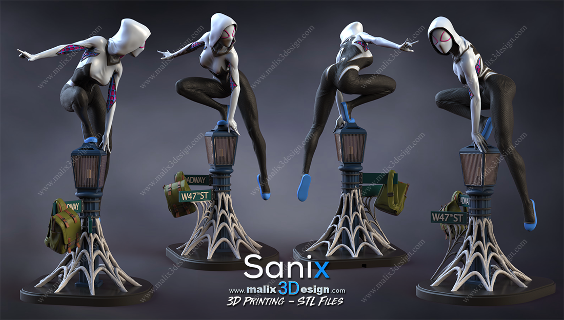 Spider-Gwen Sanix Resin Fan Art Pro Painted - MTO