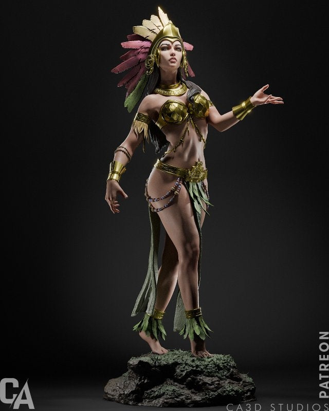 Aztec Beauty Resin Fan Art  - MTO