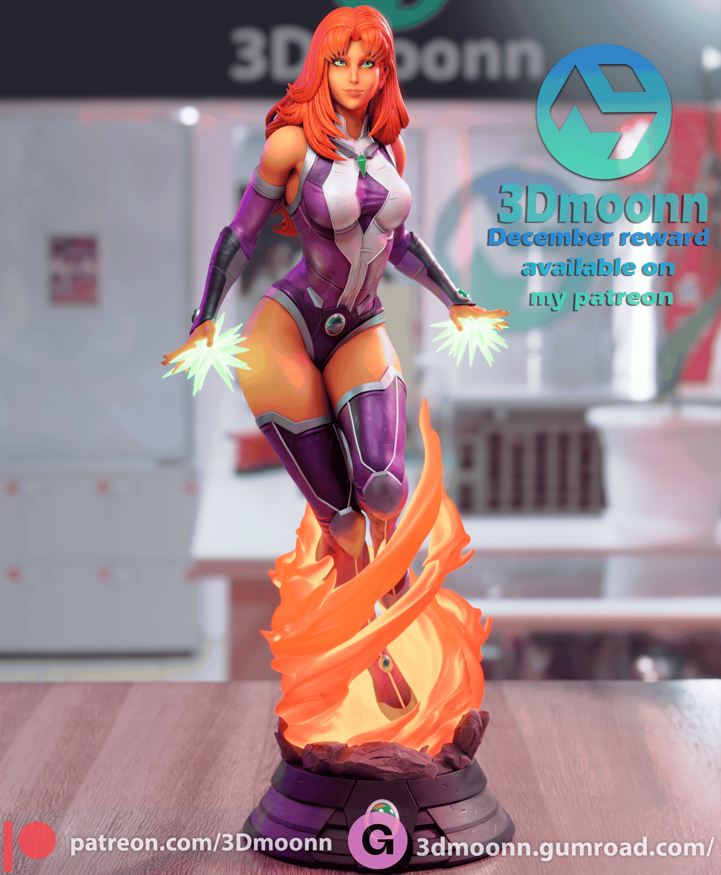 Starfire Resin Fan Art Sculpture 3DMoonn