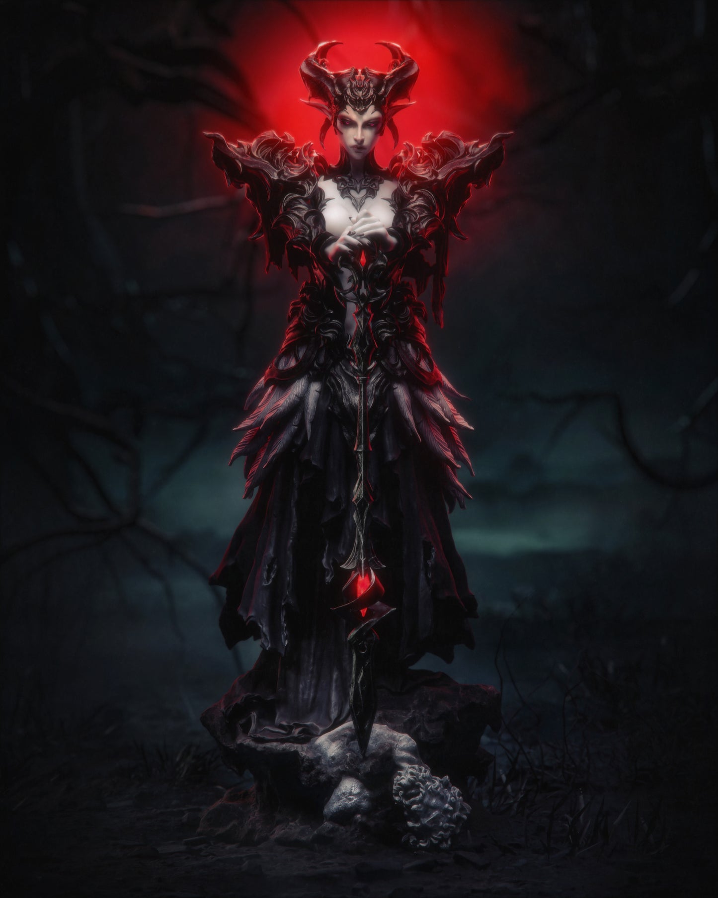 Queen of the Ashen Vale Resin Art - MTO (Design by CA3D)