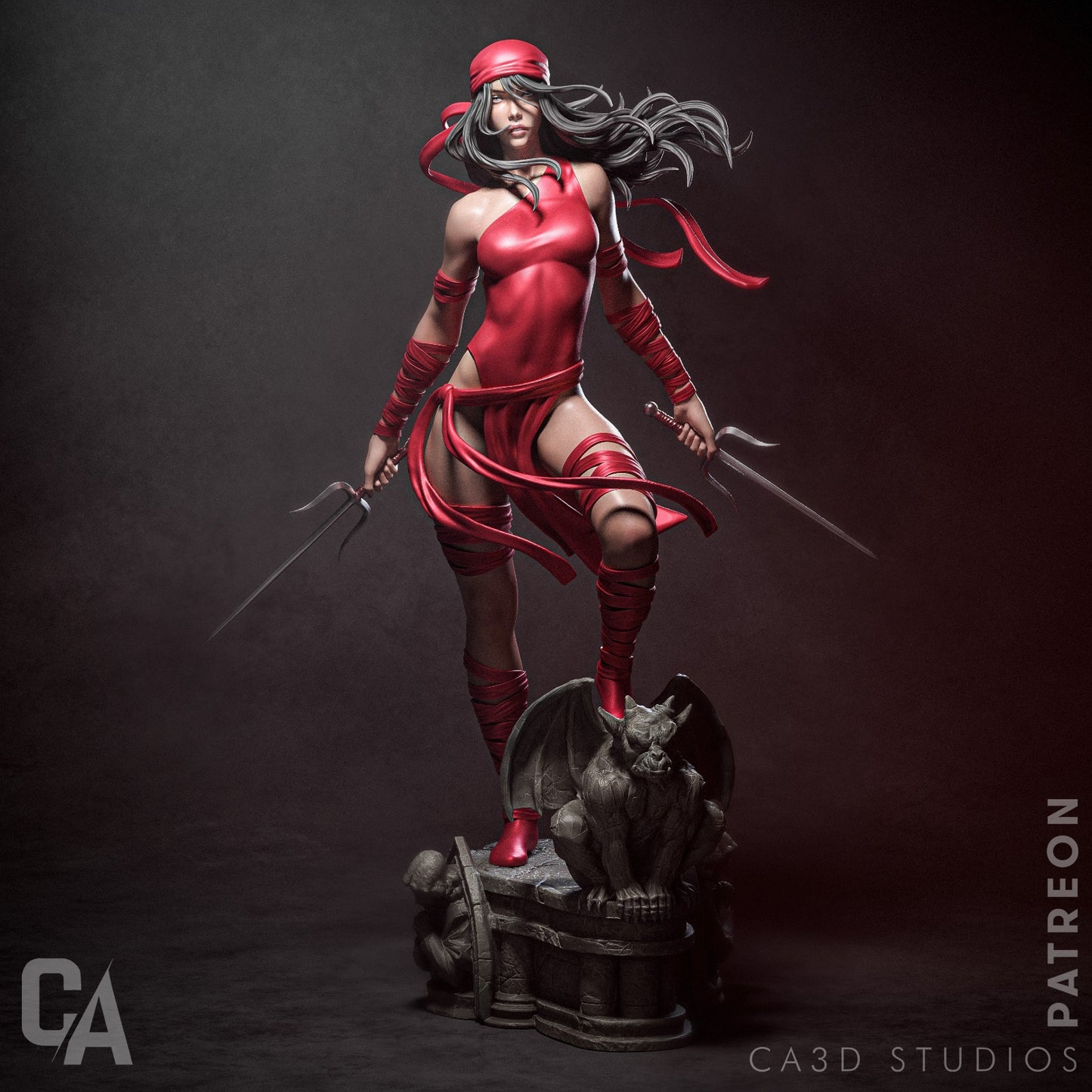 Marvel Elektra Collectible Resin Fan Art Pro Painted - MTO