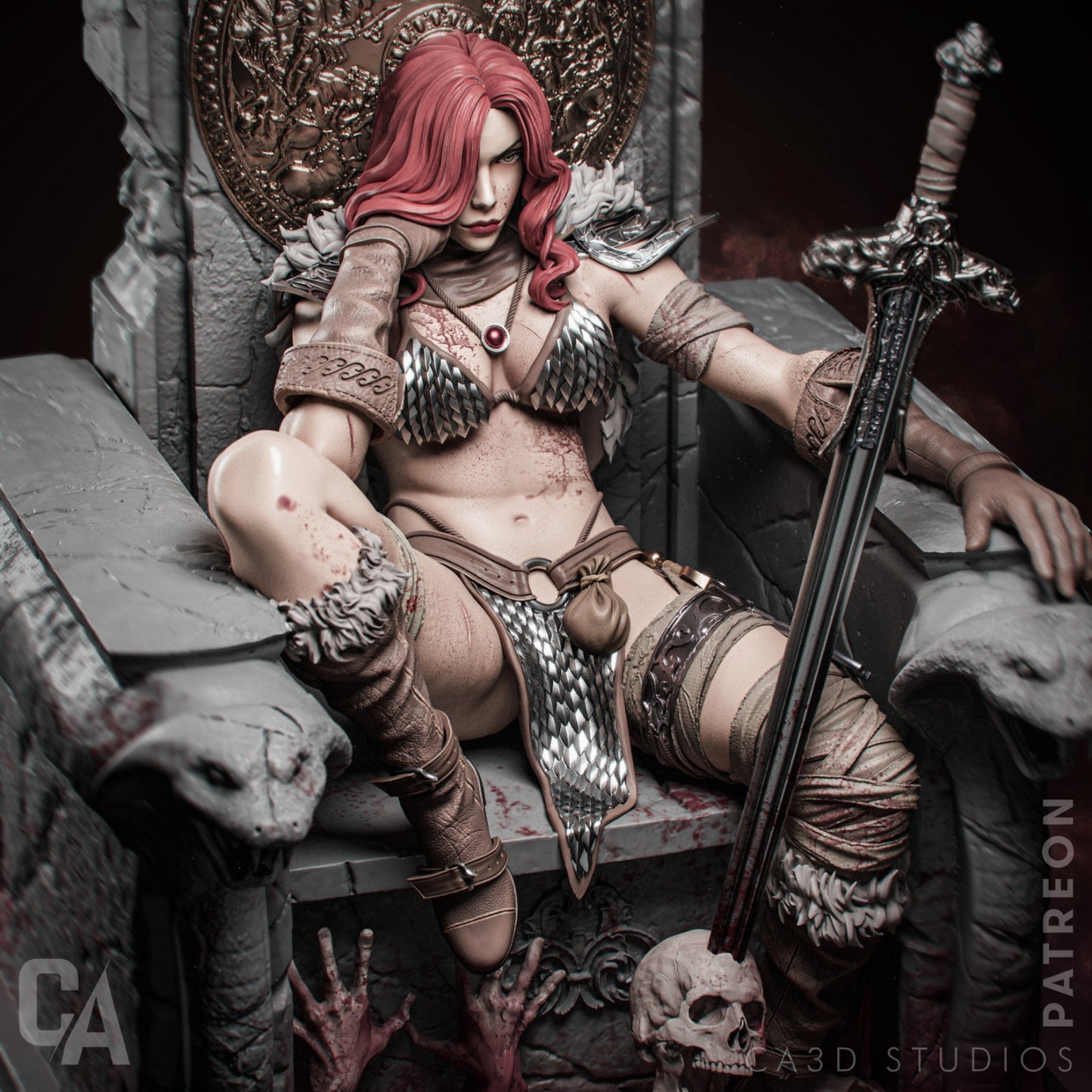 Red Sonya Collectible Resin Fan Art Pro Painted - MTO