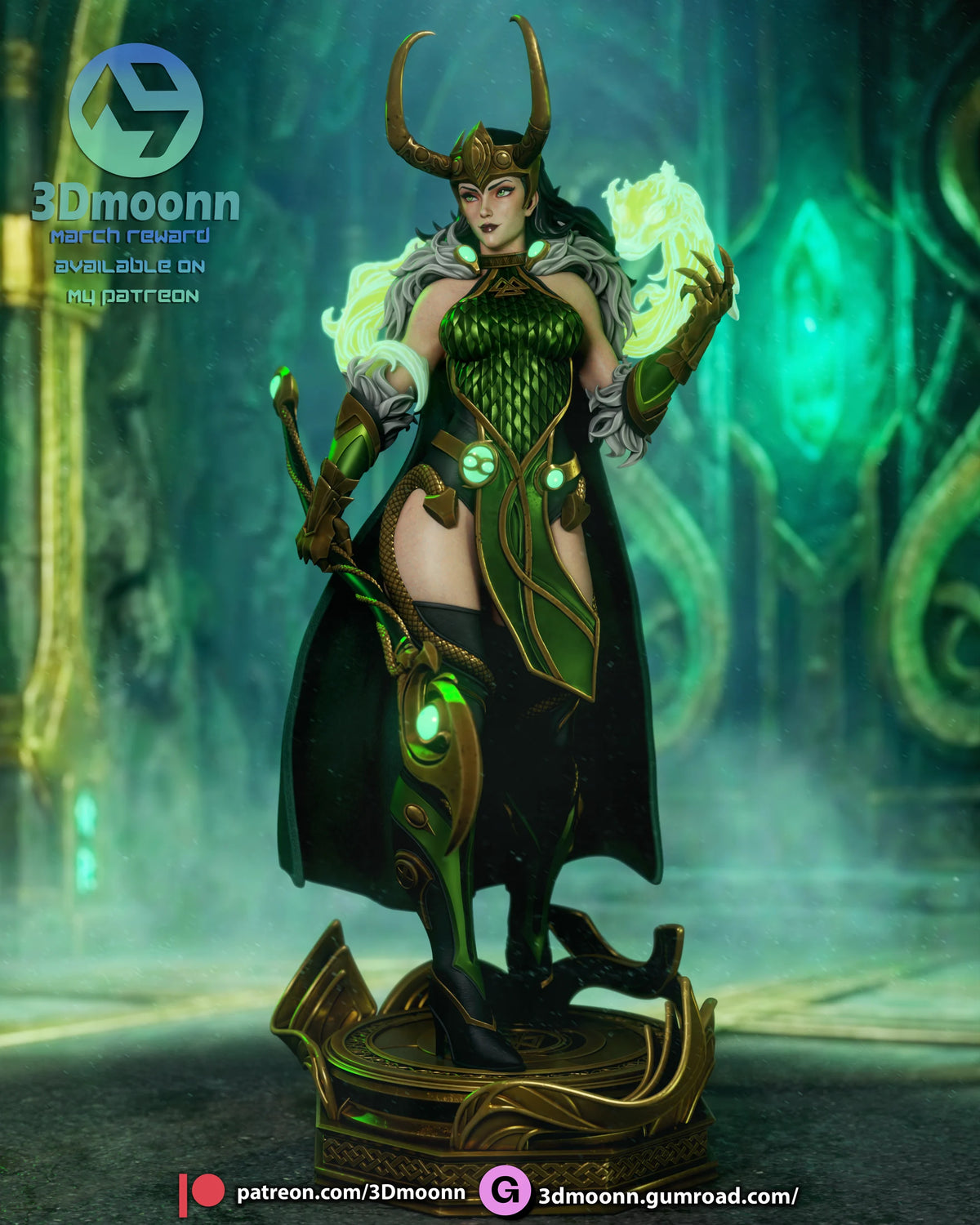 Lady Loki Resin Sculpture Fan Art - MTO (3DMoonn)