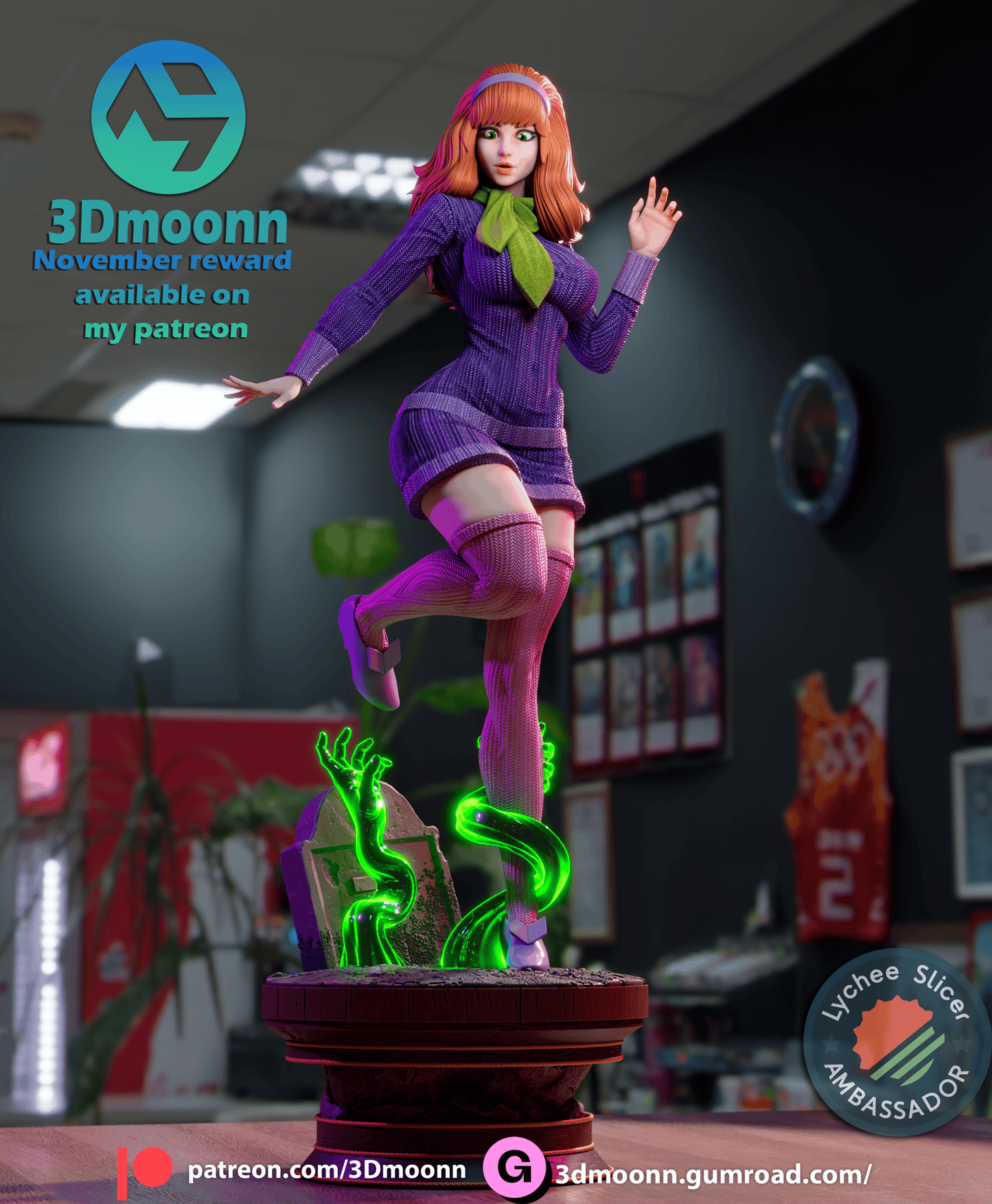 Daphne Resin Fan Art Sculpture