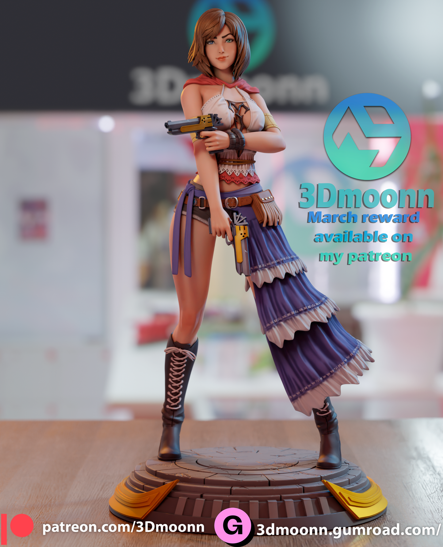 Yuna Resin Fan Art Sculpture 3DMoonn