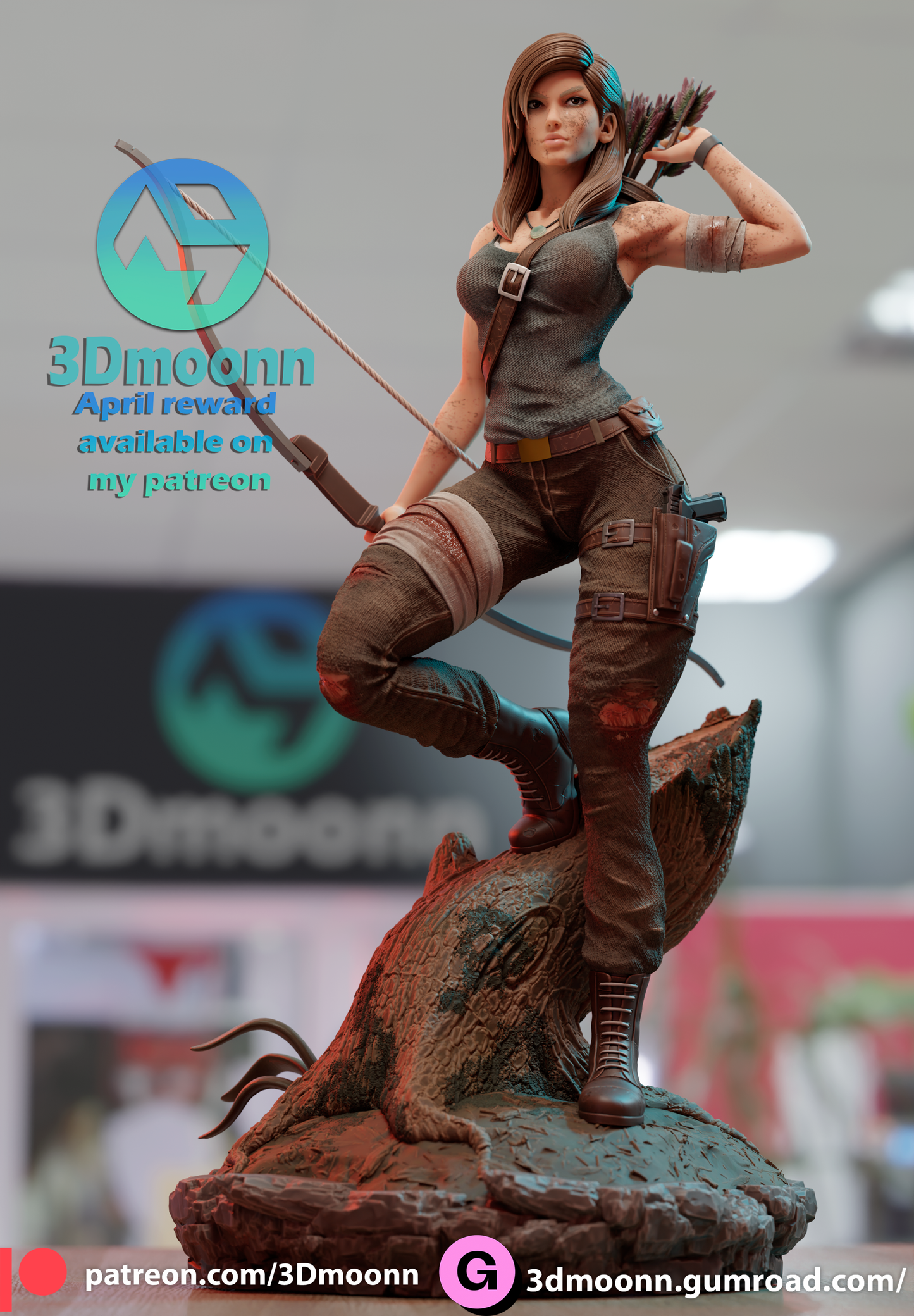 Lara Croft Resin Fan Art Sculpture 3DMoonn