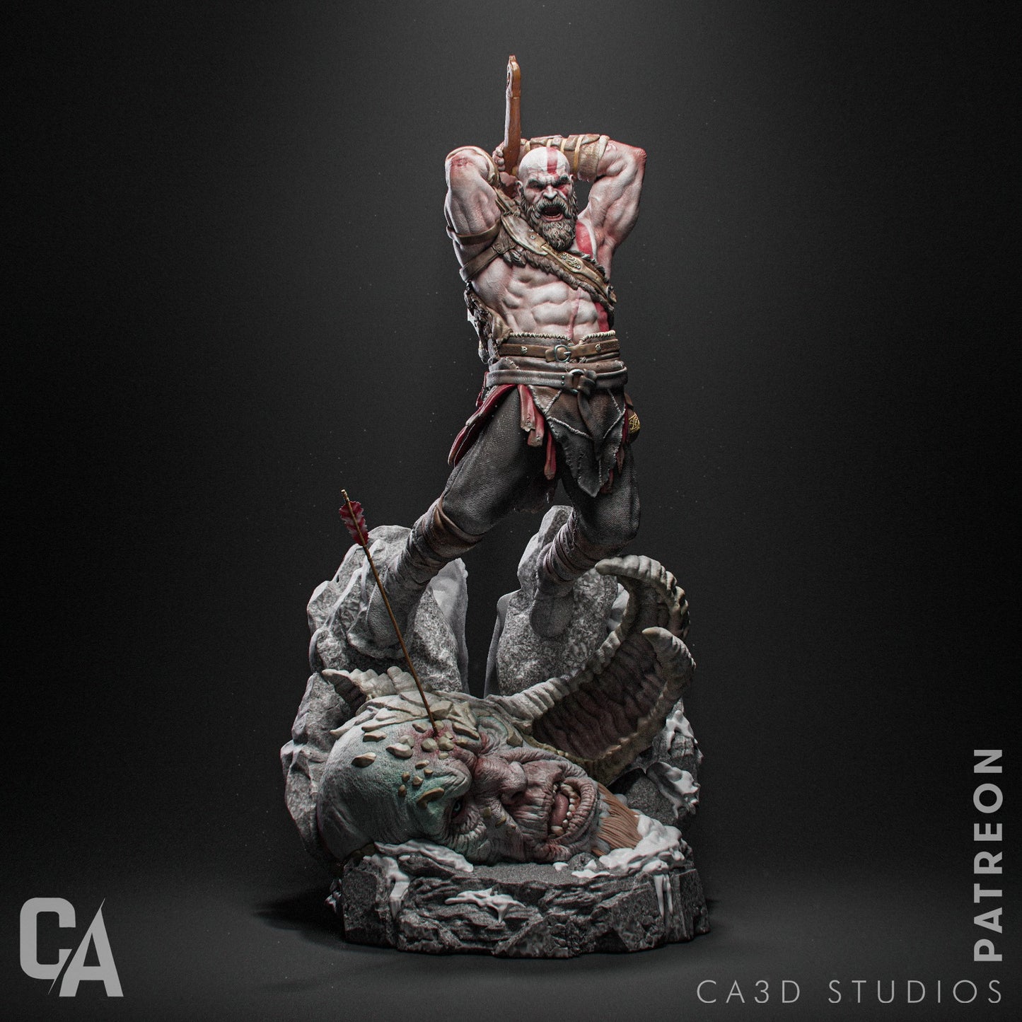 God of War Kratos Collectible Resin Fan Art Pro Painted - MTO