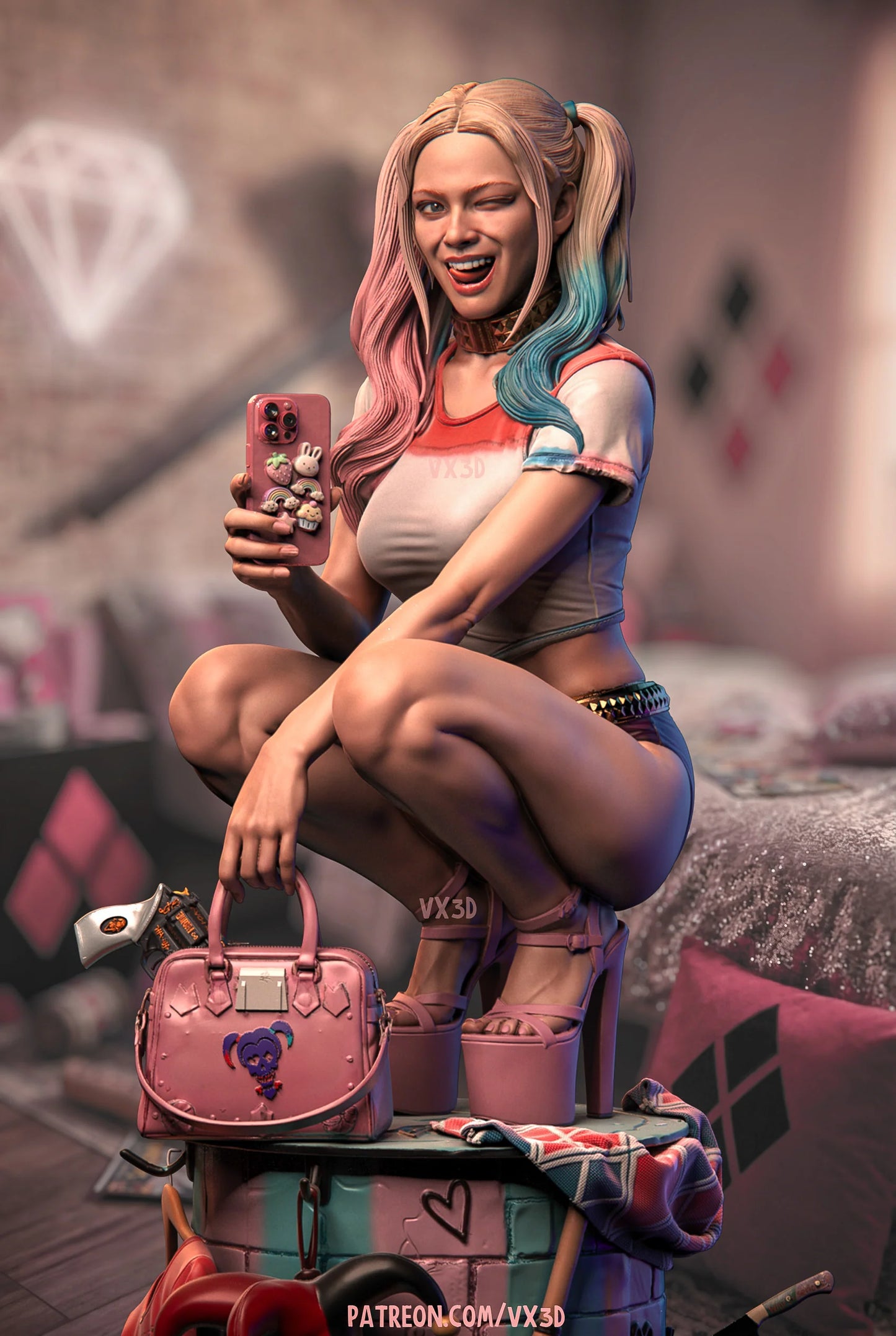 Harley Quinn Resin Art (Designed by VXLabs)