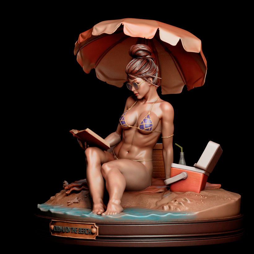 Chun Li on the Beach Resin Art (Vyra Version)