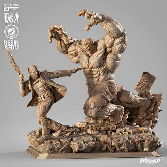 Hulk vs Punisher Resin Fan Art (WS)