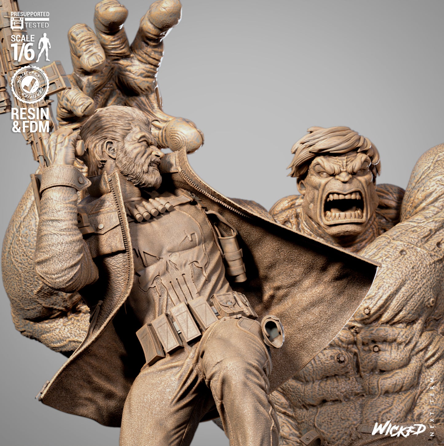 Hulk vs Punisher Resin Fan Art (WS)