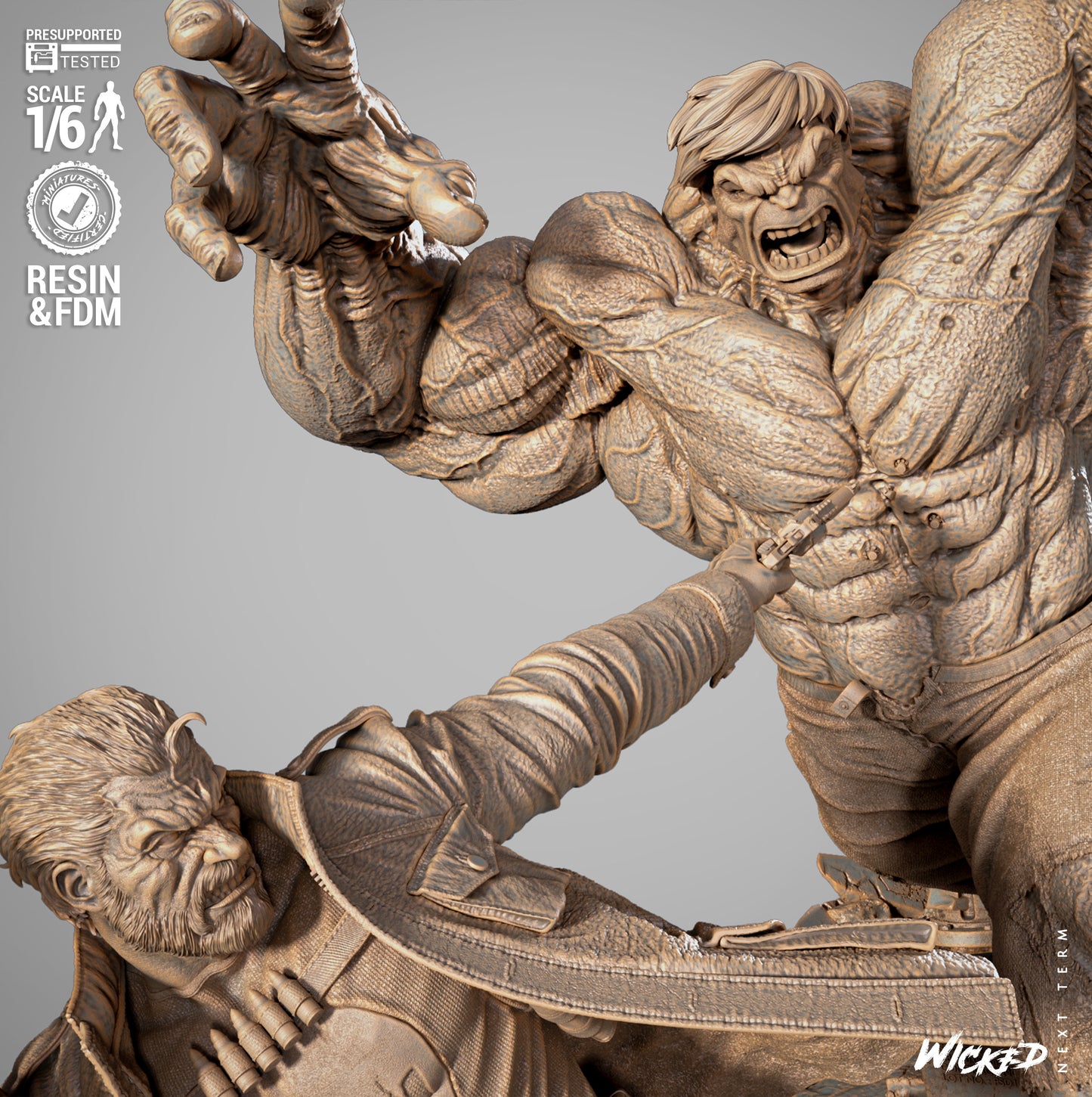 Hulk vs Punisher Resin Fan Art (WS)