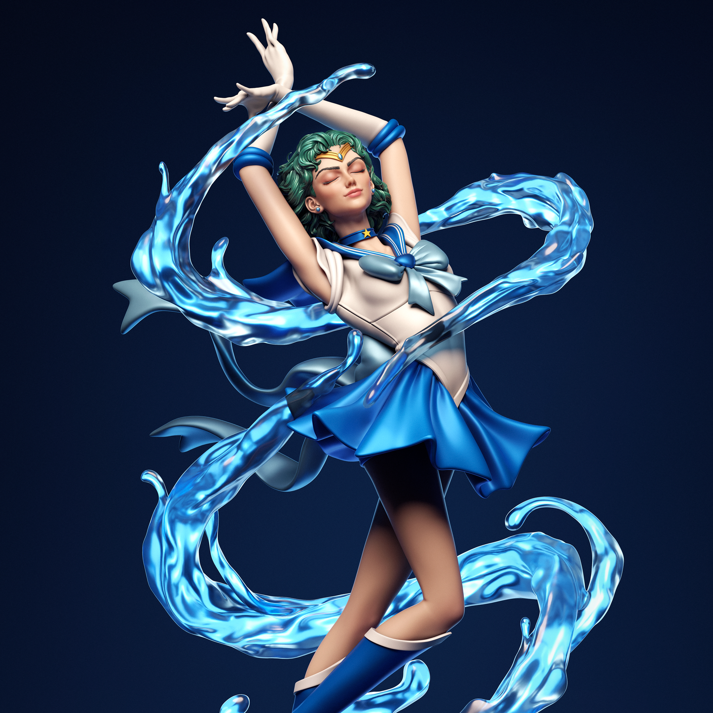 Sailor Moon Mercury Resin Art - MTO (Design by CA3D)