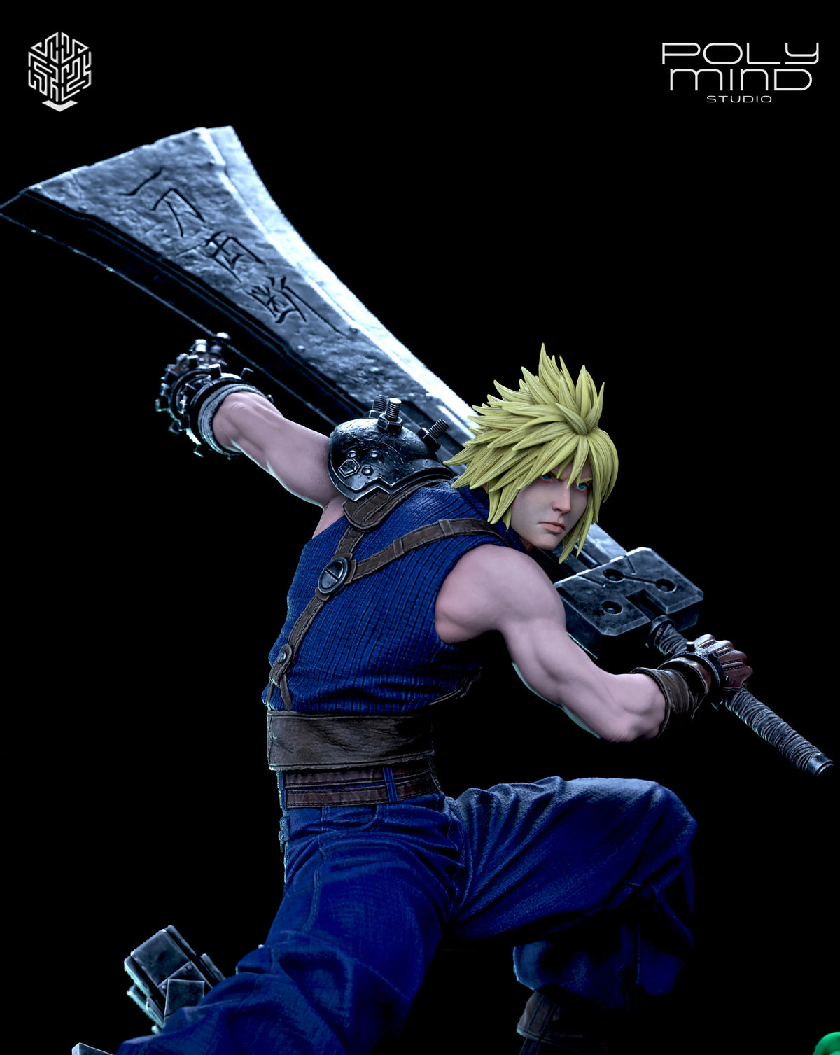 Cloud Final Fantasy Resin Art (PolyMind Version)
