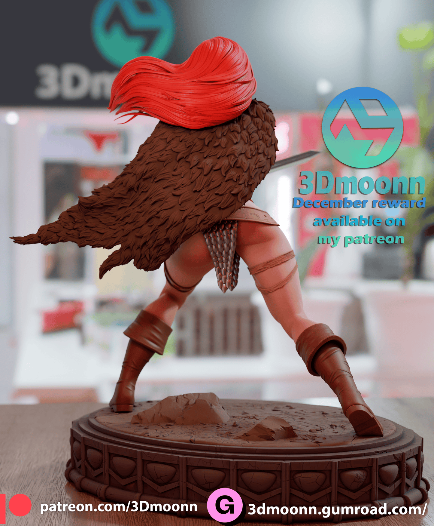 Red Sonja Resin Fan Art Sculpture 3DMoonn