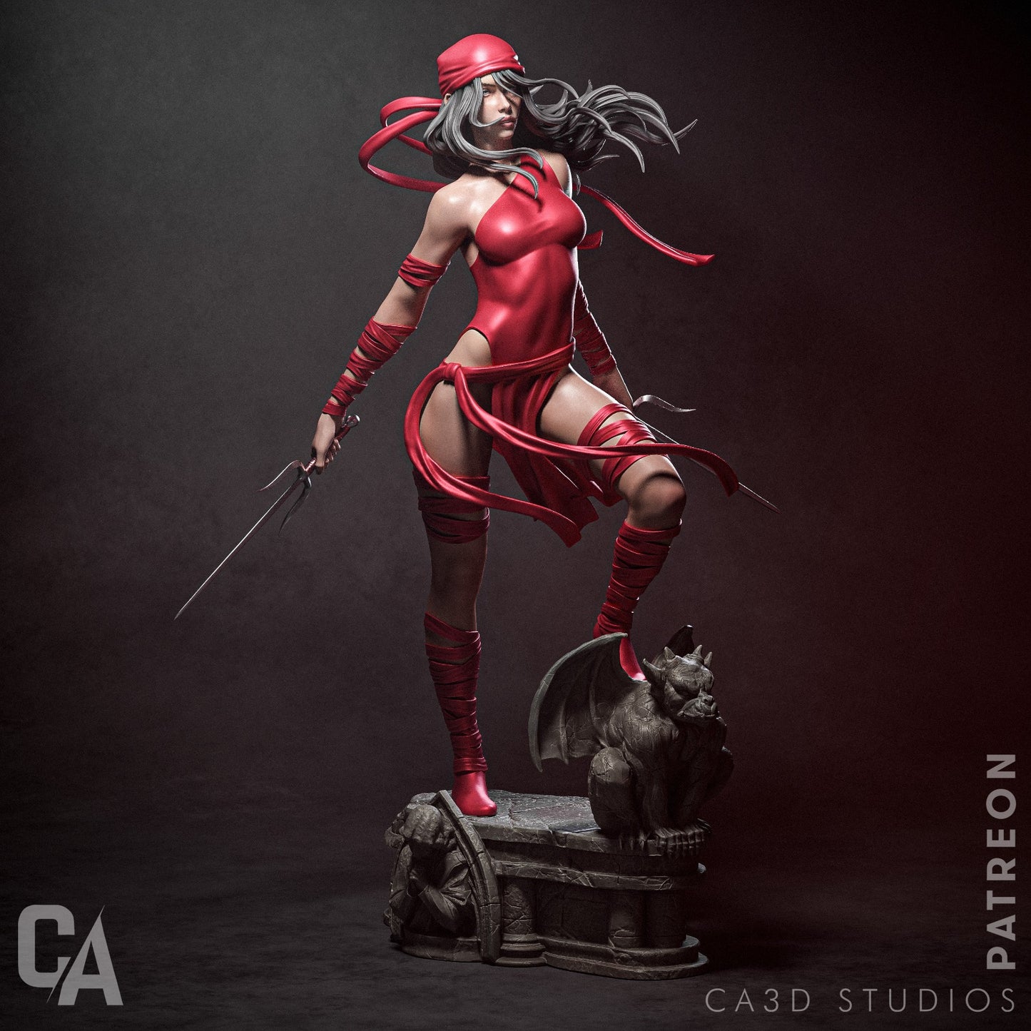 Marvel Elektra Collectible Resin Fan Art Pro Painted - MTO