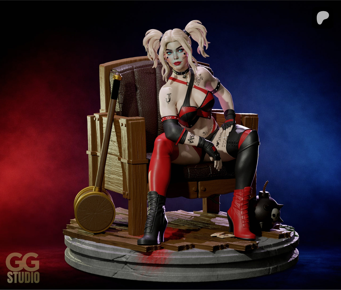 Harley Quinn Resin Art (Designed by GGStudio)
