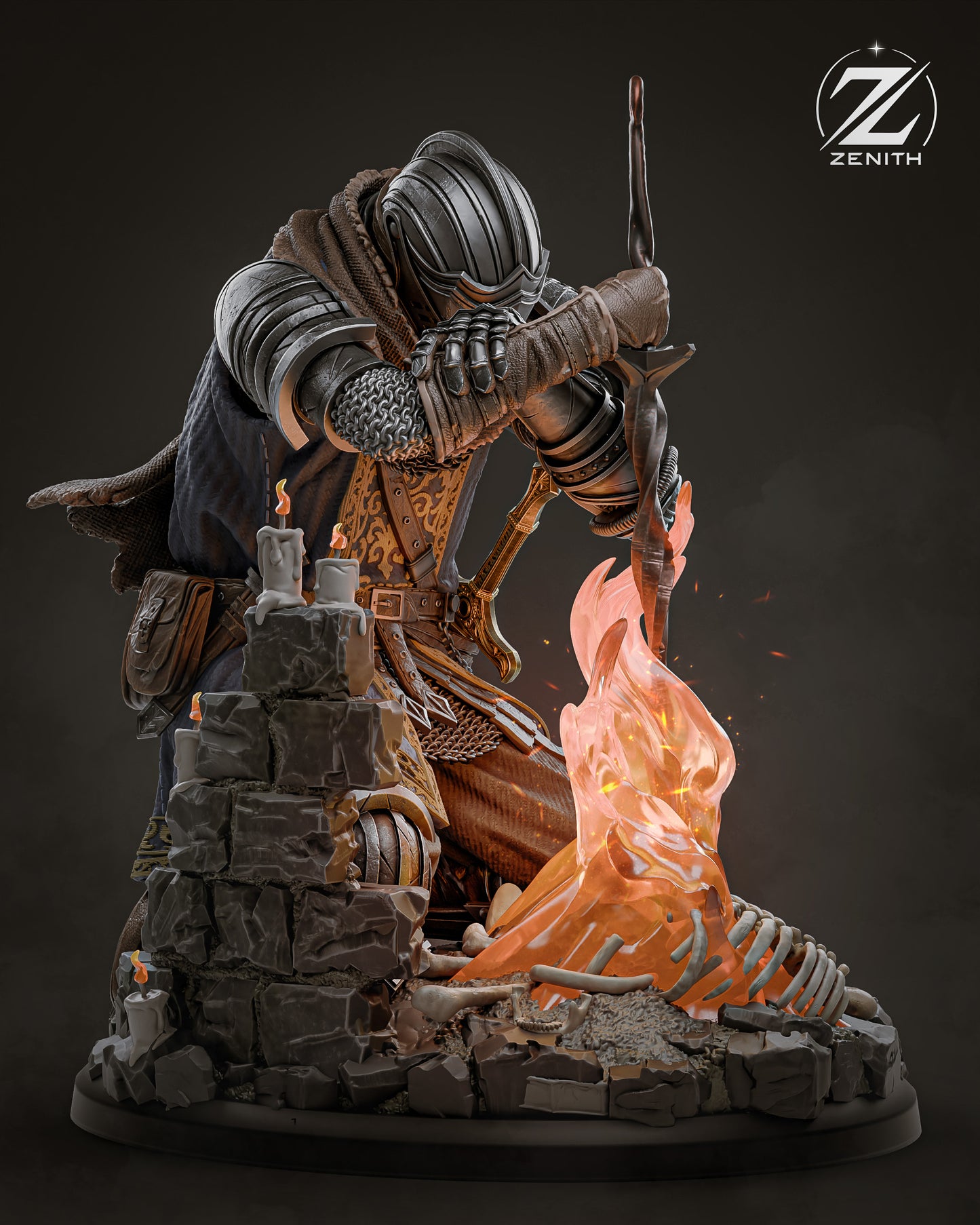 Dark Souls Fireside Resin Art (Design by Zenith)