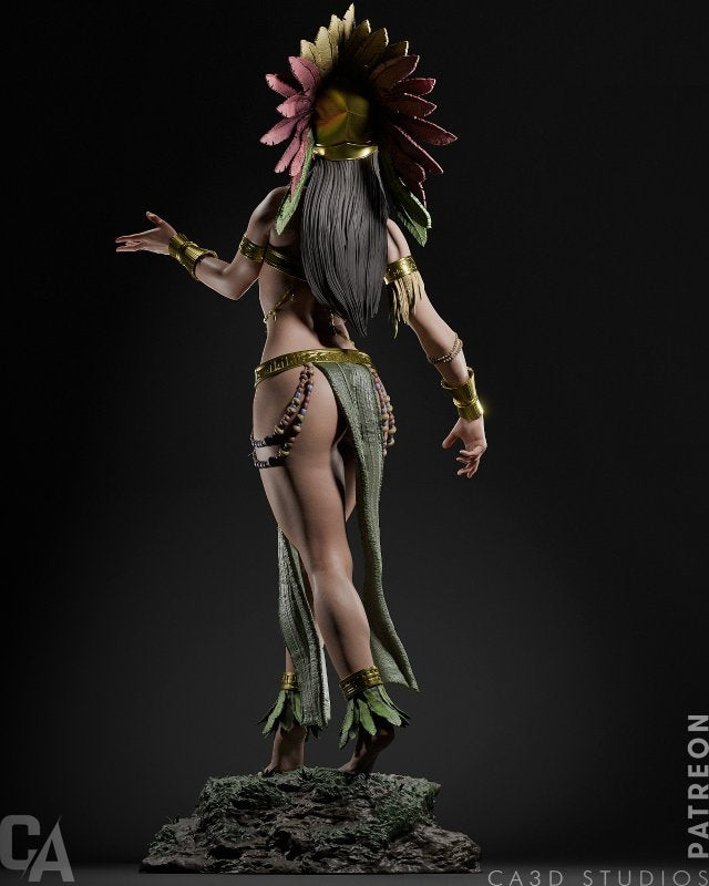 Aztec Beauty Resin Fan Art  - MTO