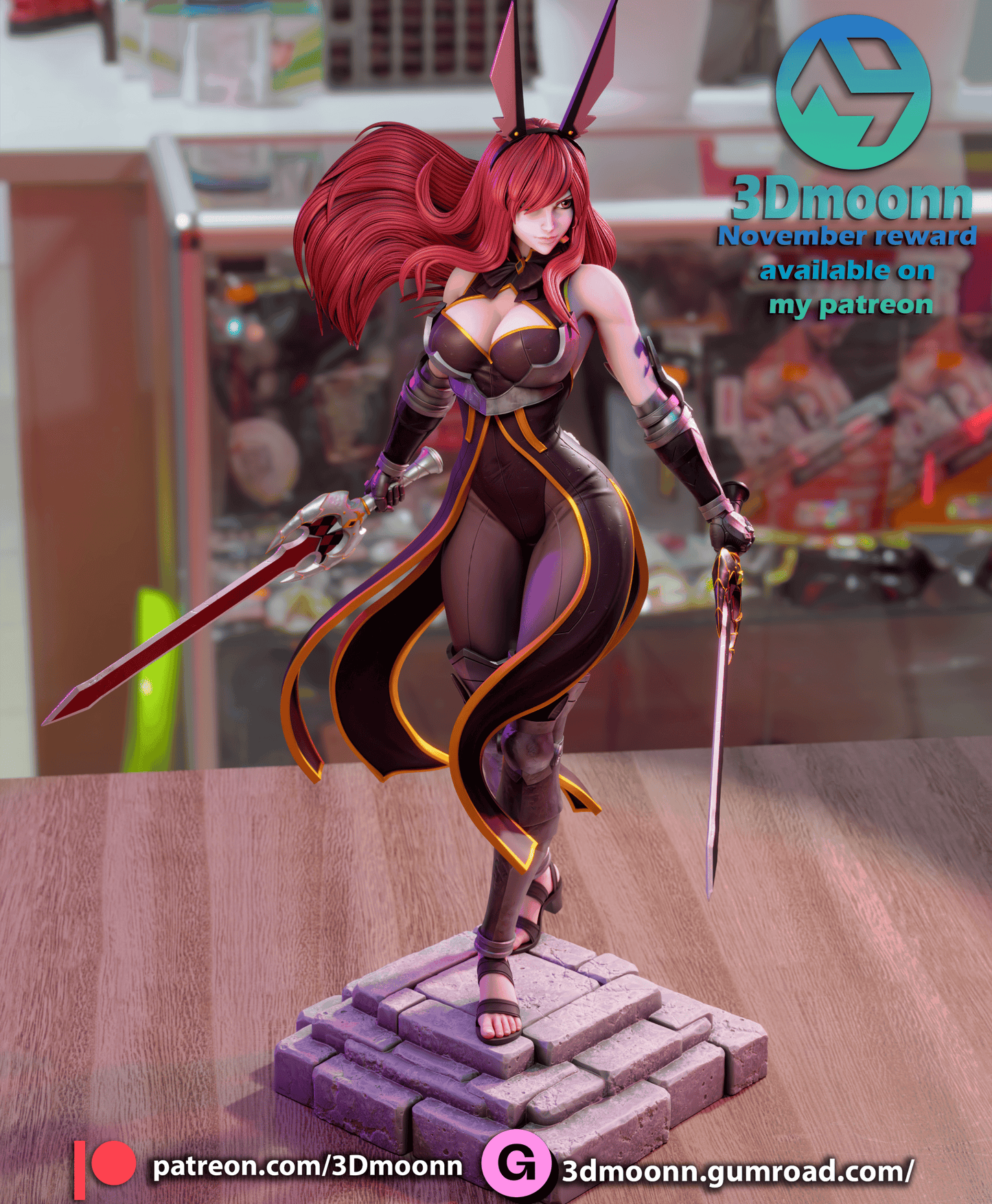 Erza Scarlet Resin Fan Art Sculpture (3DM)