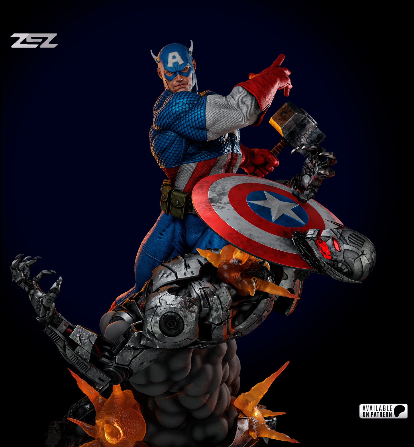 Captain America Resin Fan Art - MTO (ZEZ)