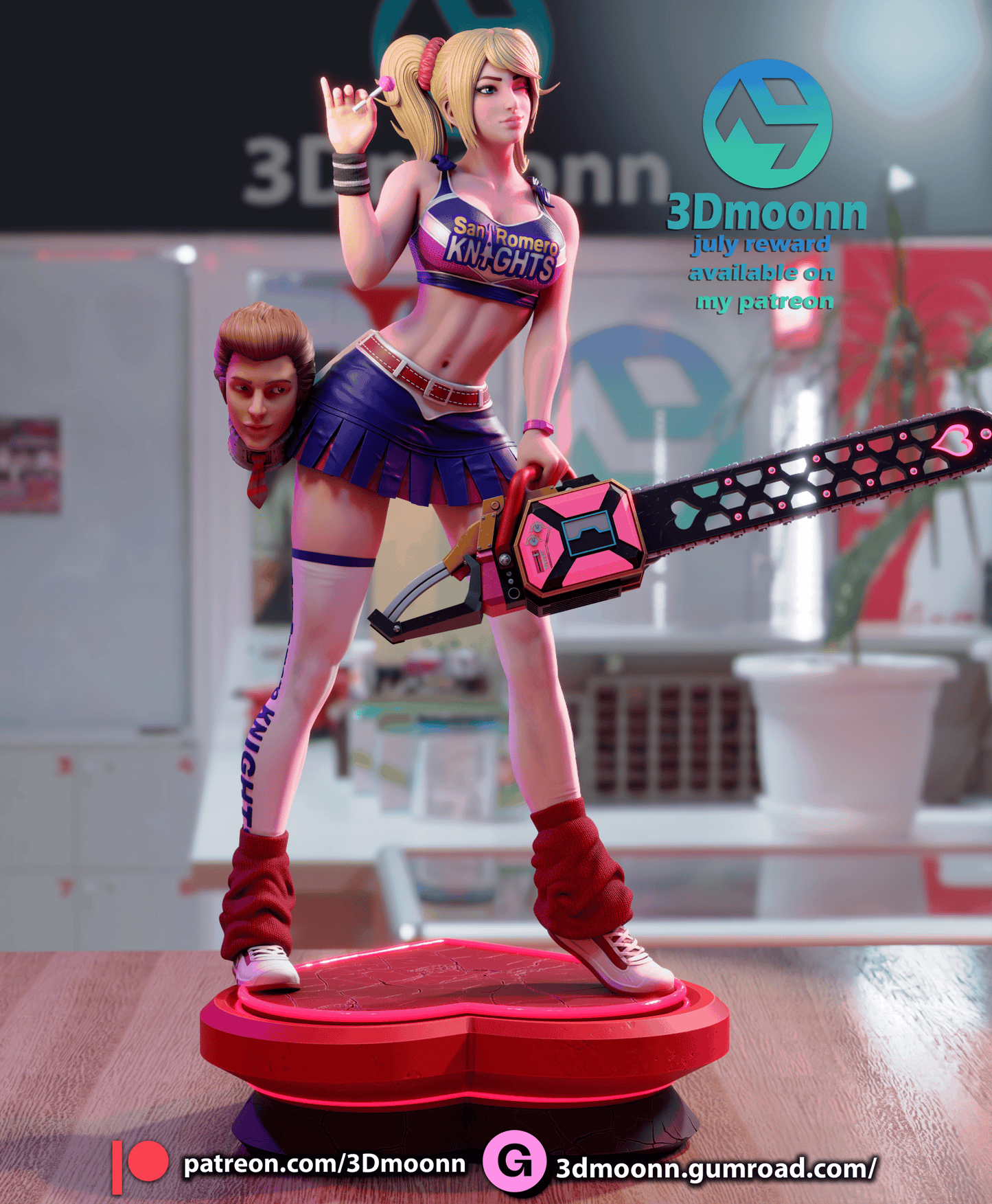 Lollipop Chainsaw Resin Fan Art Sculpture 3DMoonn