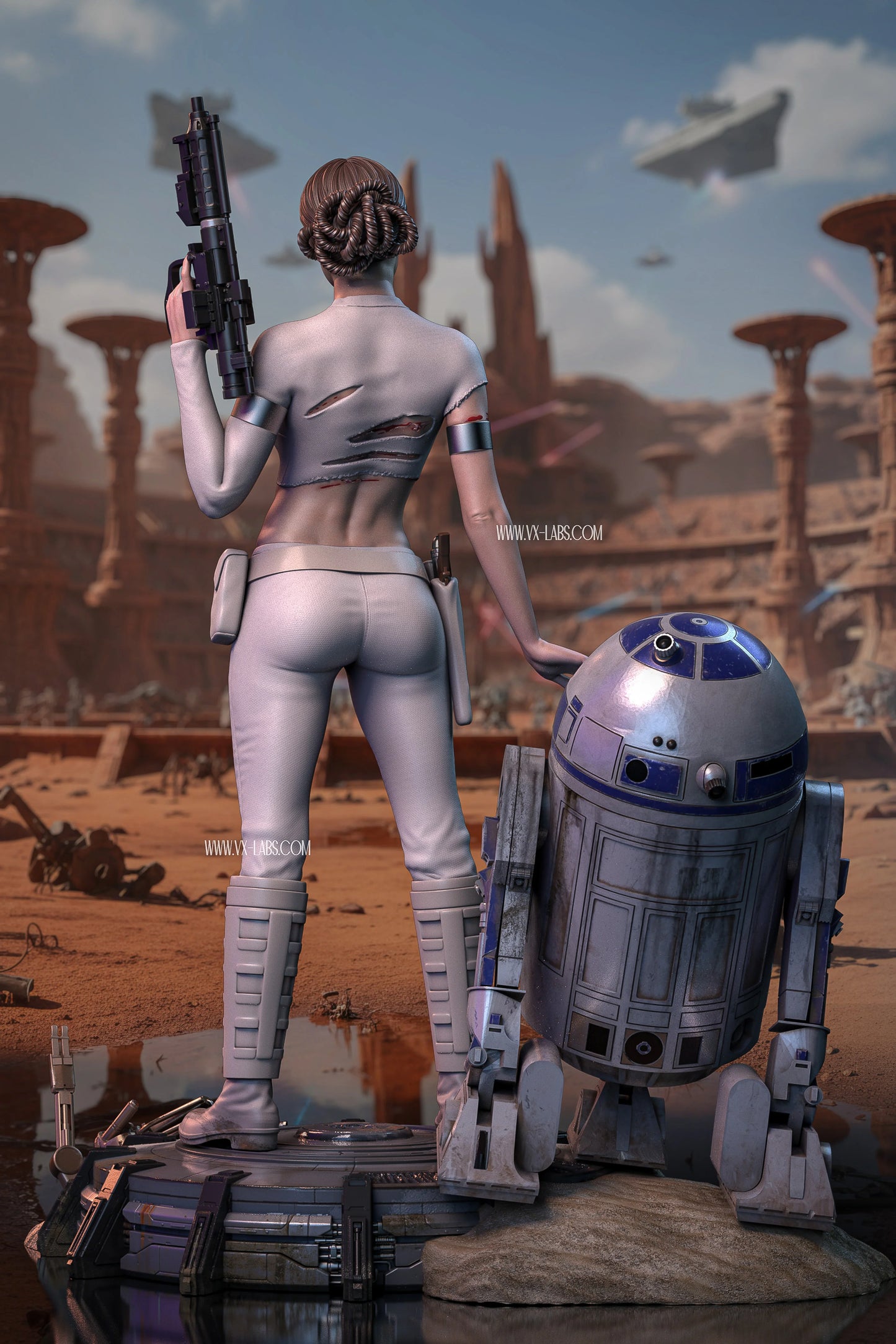 Padme and R2D2 Resin Art (Designed by VXLabs)