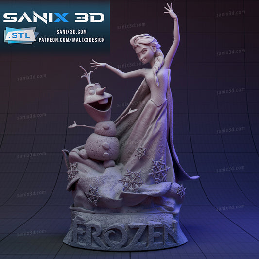 Elsa Frozen Princess Resin Art (Design by Sanix3D)