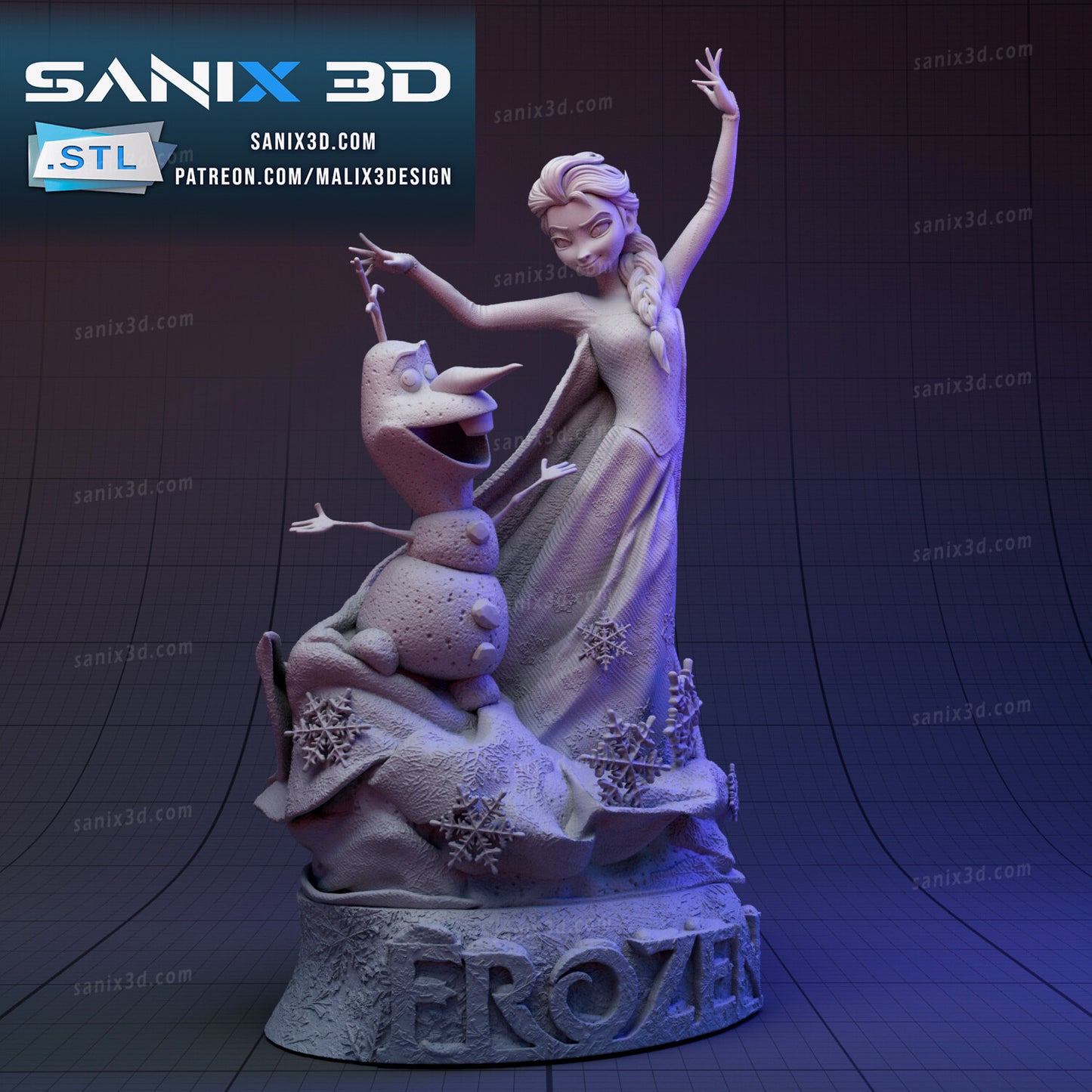 Elsa Frozen Princess Resin Art (Design by Sanix3D)