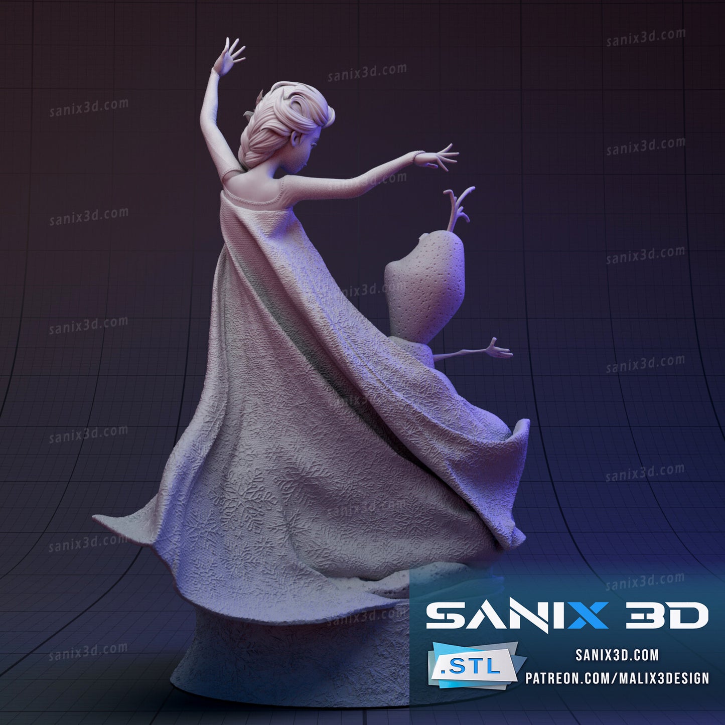 Elsa Frozen Princess Resin Art (Design by Sanix3D)