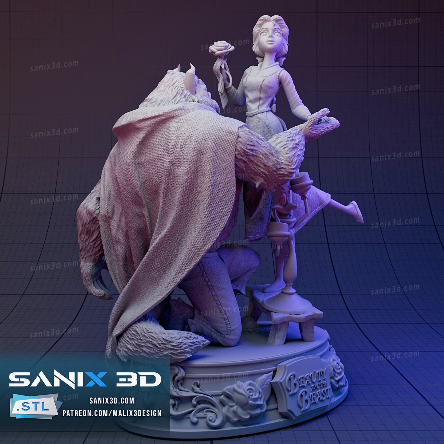 Beauty and the Beast Resin Art (Design by Sanix3D)