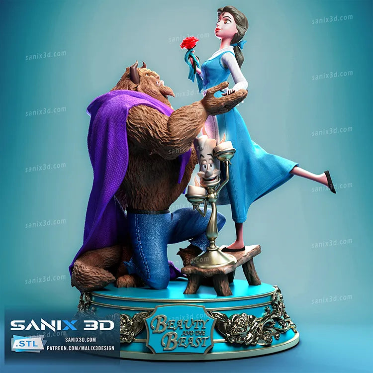 Beauty and the Beast Resin Art (Design by Sanix3D)