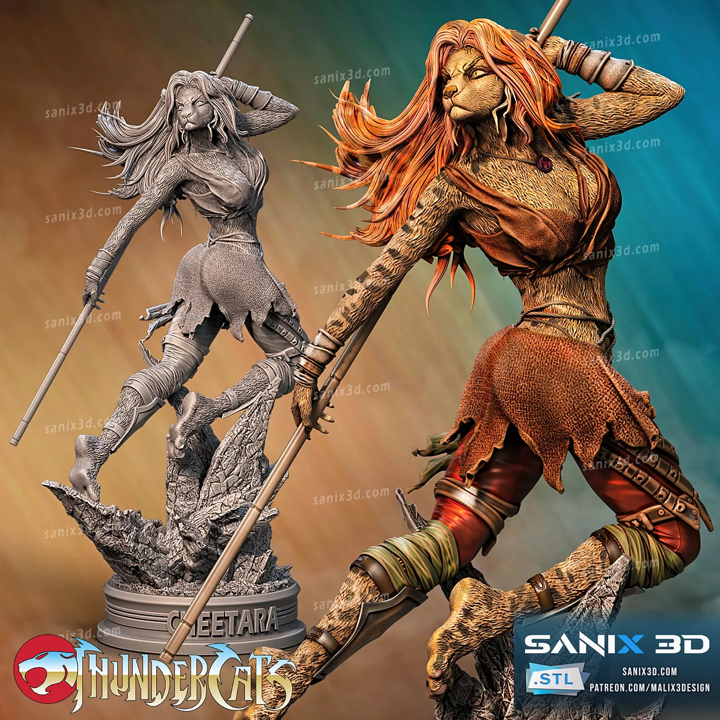 Cheetarah Resin Art (Design by Sanix3D)