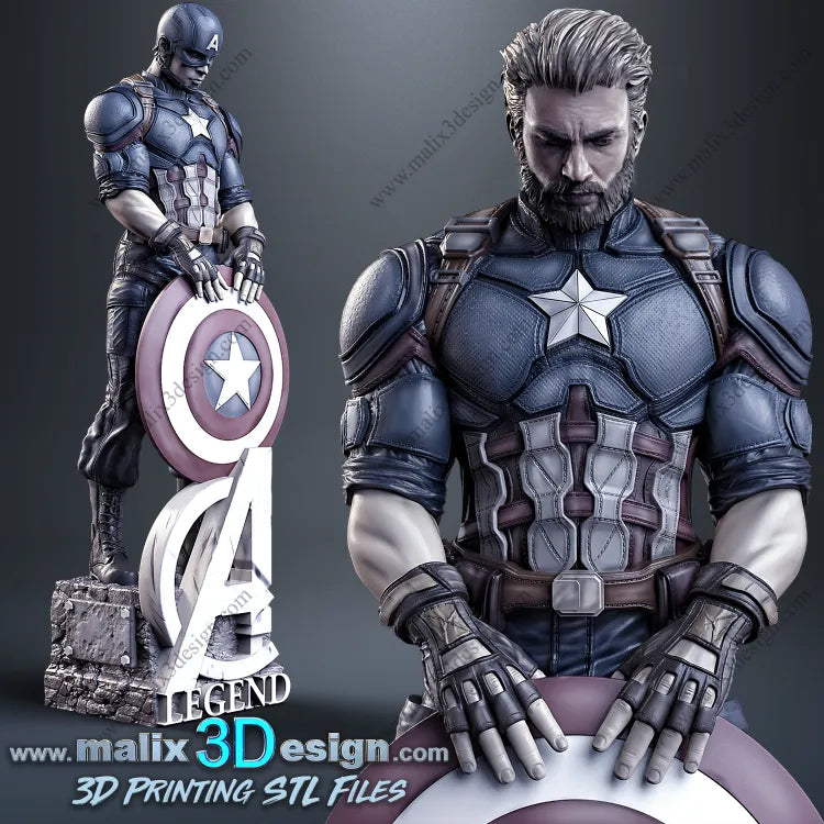 Captain America Resin Fan Art Pro Painted - MTO