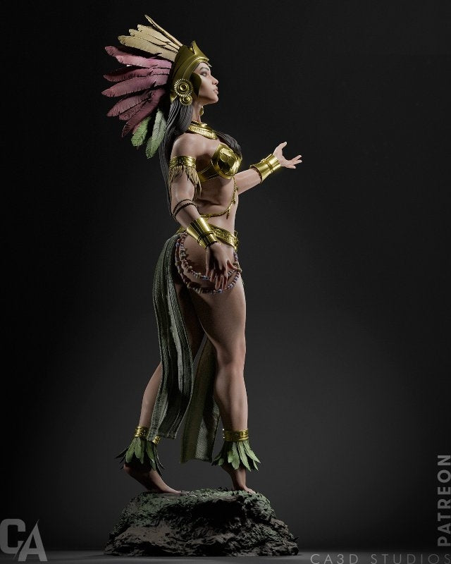 Aztec Beauty Resin Fan Art  - MTO