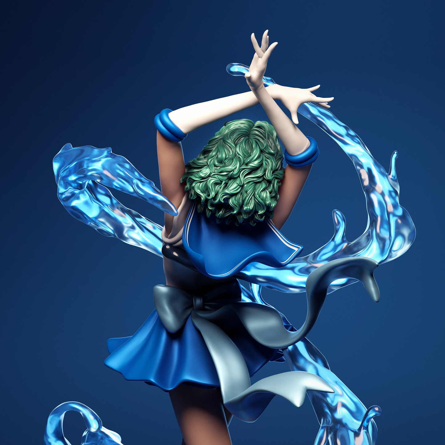 Sailor Moon Mercury Resin Art - MTO (Design by CA3D)